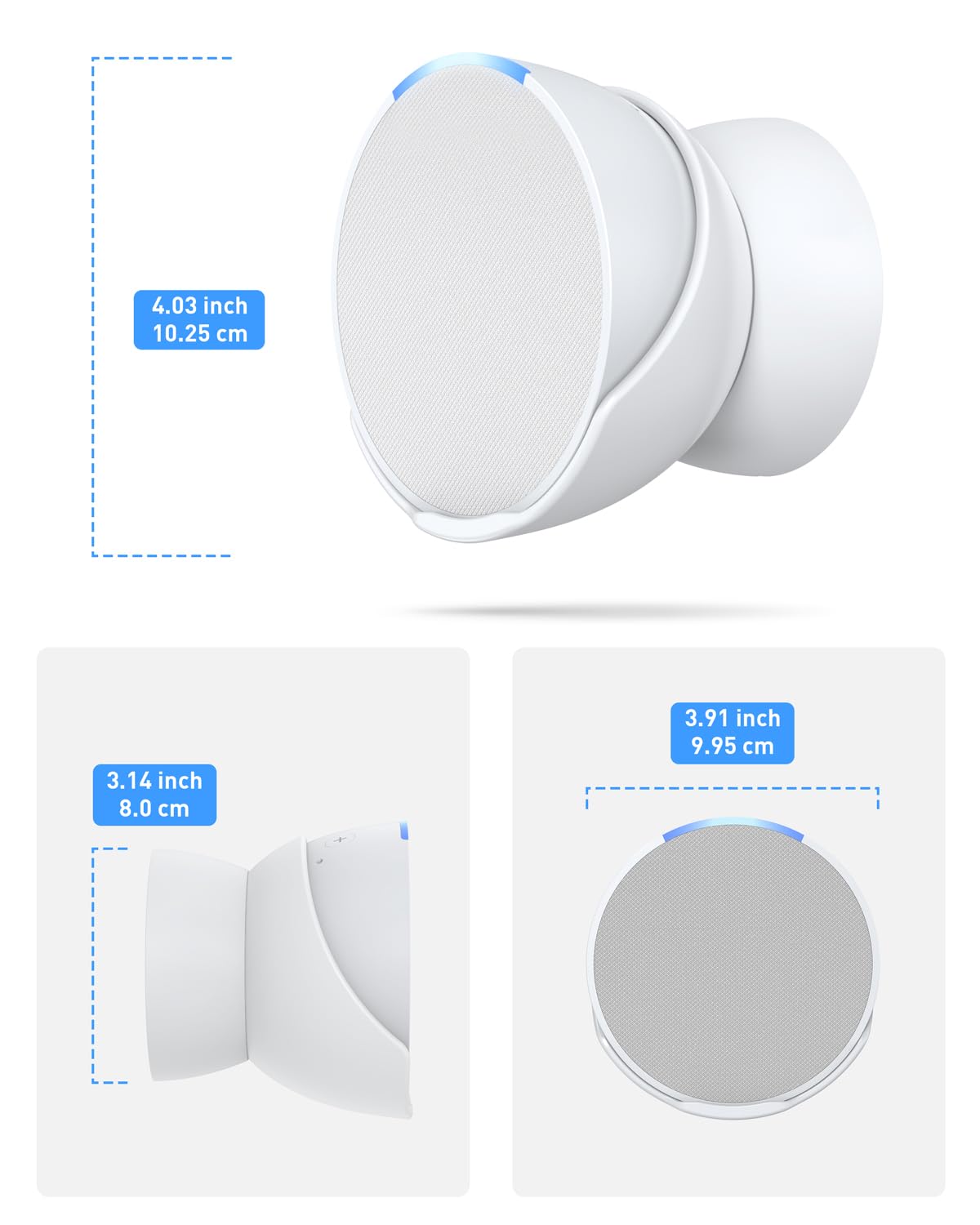 Maxonar Wall Mount, Echo Pop Wall Mount Smart Speaker Stand Holder Compatible With Google Nest Speaker Save Up Space Cable Management  White