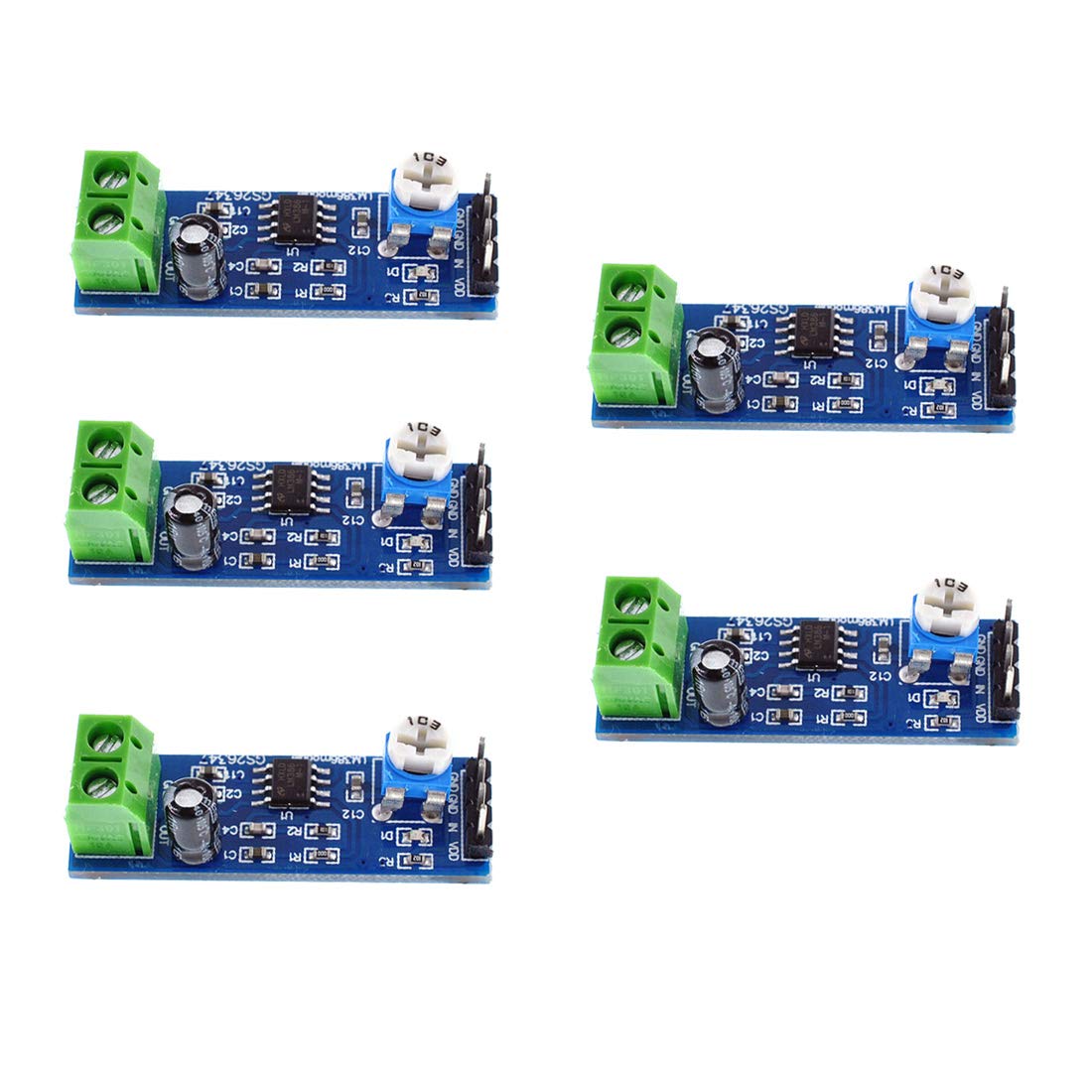 Oiyagai 5Pcs 200 Times Gain 5V 12V Lm386 Audio Amplifier Module For Arduino Ek1236