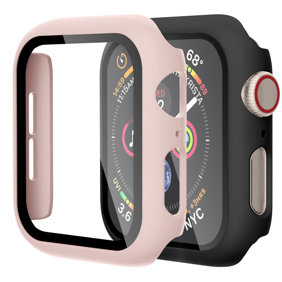 (2 Pack) Geak Compatible With Apple Watch Case 45Mm Series 7 With Screen Protector, Full Protective Bumper Cover Accessories Rep