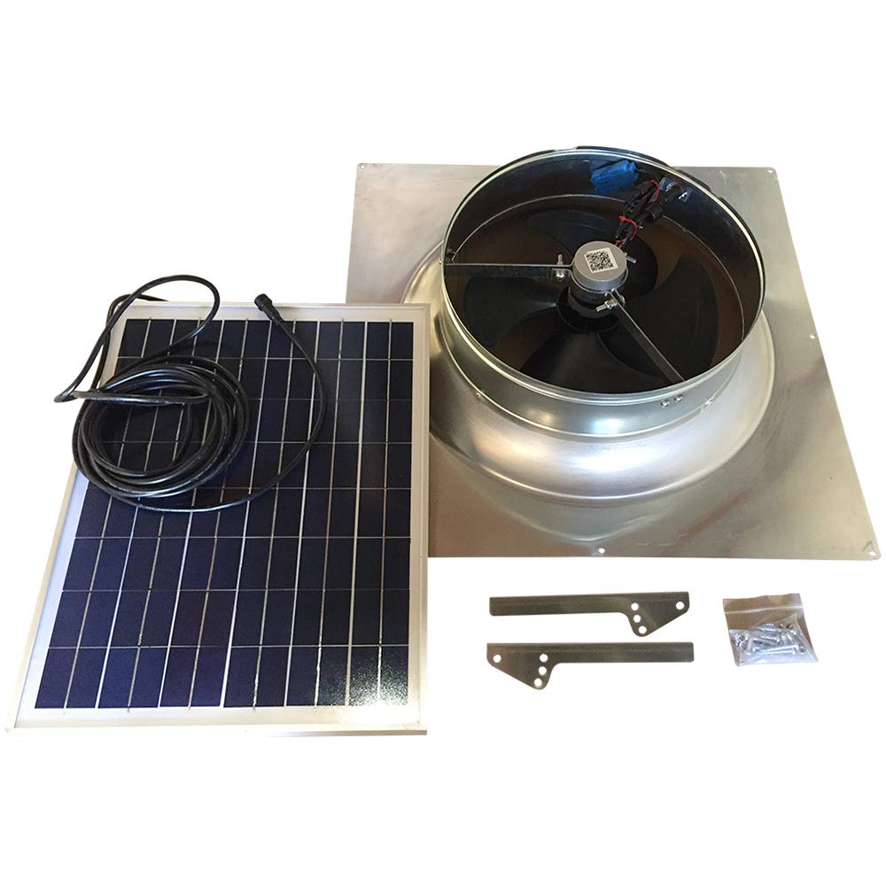 Remington Solar Solar Gable Fan with Thermostat/Humidistat (23 x 23 x 6 IN) - Brushless Motor - Residential