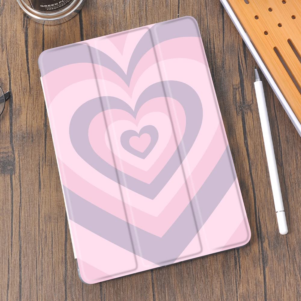 Idocolors Love Heart Pad Case White Case For Ipad 7Th/8Th/9Th Generation (Ipad 10.2 Inch Case 2019/2020/ 2021) Cute Girly Anti S