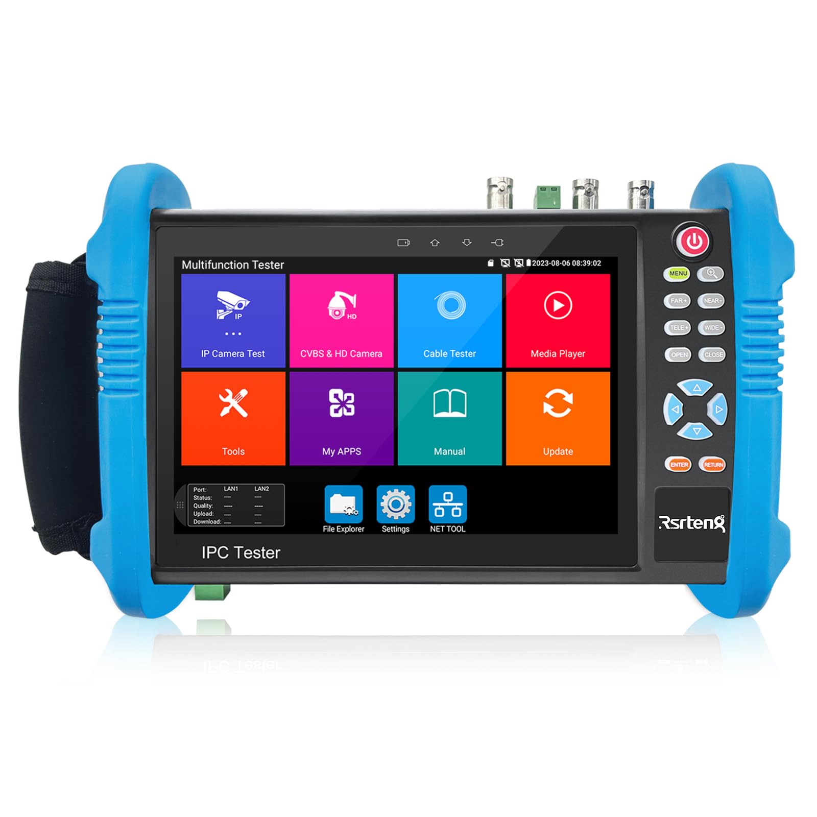 Rsrteng Cctv Camera Tester, 8K 32Mp Ip Camera Tester 8Mp Cvi Tvi Ahd Sdi Cvbs Camera Tester 7Inch Ips Touch Screen Cctv Tester S