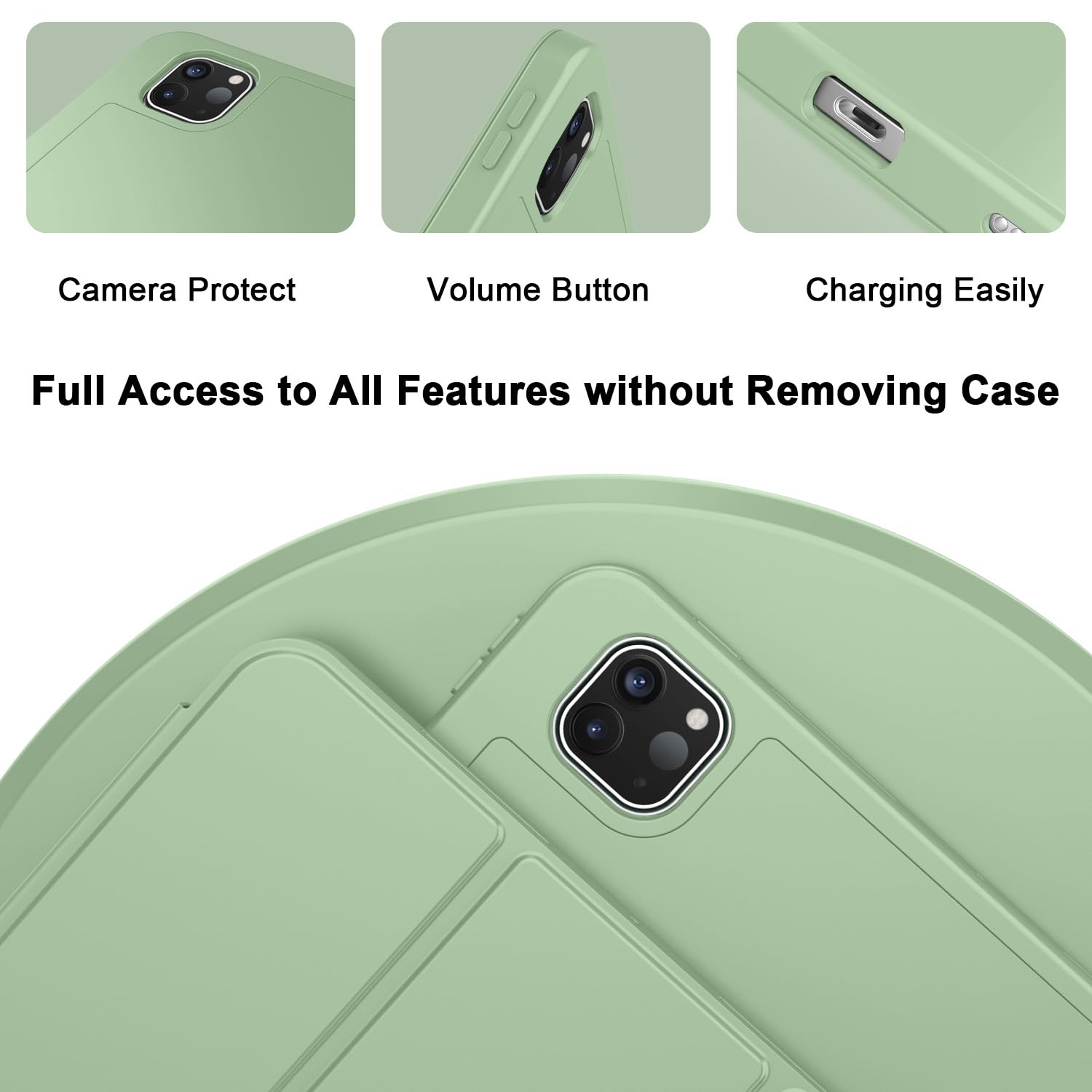 Zryxal 2024 Ipad Pro 11 Inch Case M4 (5Th Generation) With Pencil Holder, Smart Ipad Case [Support Pencil Pro And Pencil (Usb-C)