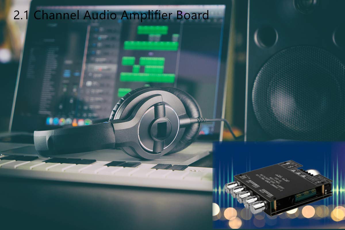 Bluetooth Audio Amplifier Board, Zk Tb21 2.1Ch 50W X 2 +100W Subwoofer Power Amp With Treble And Bass Control, Bluetooth5.0 And