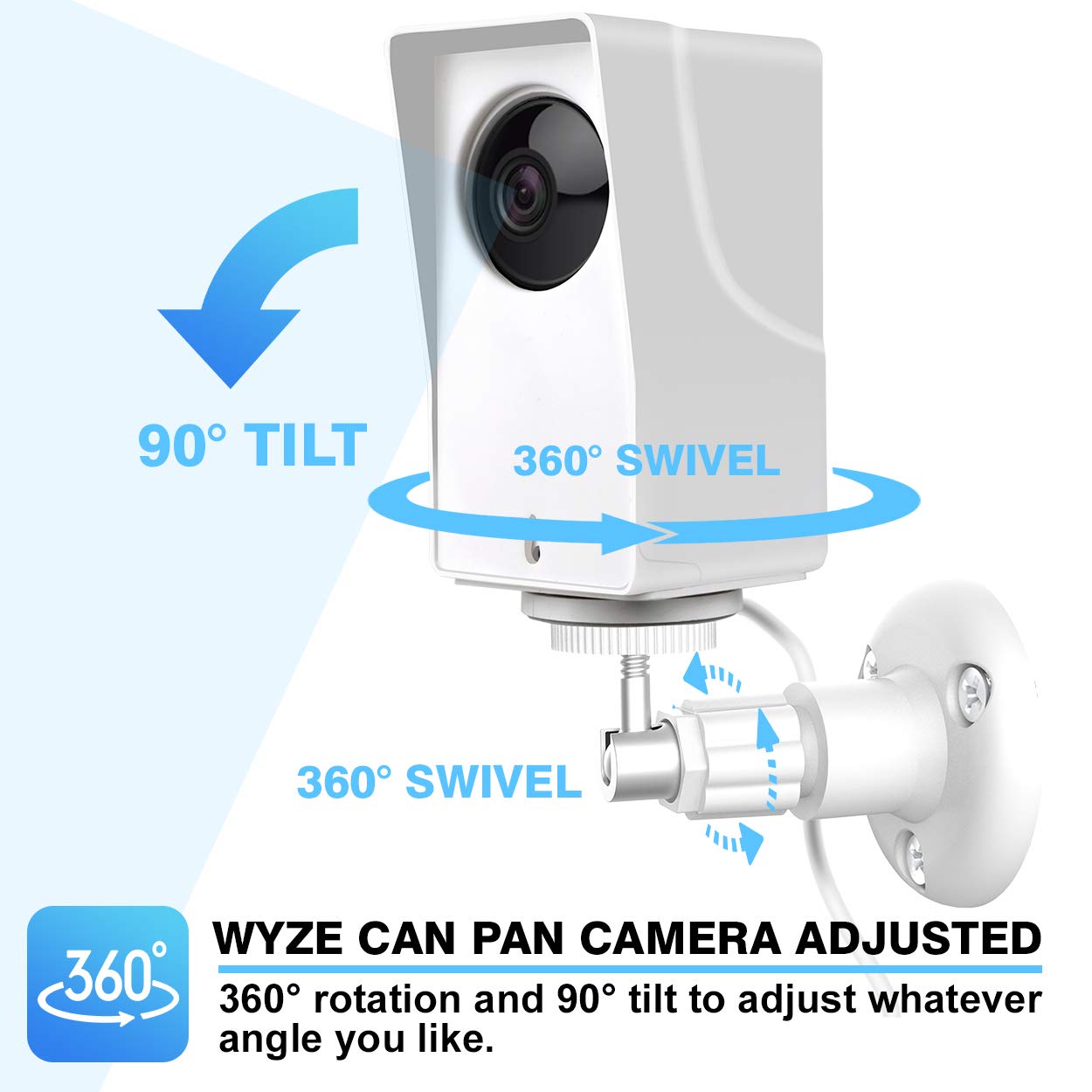 Eastking For Wyze Cam Pan Wall Mount Bracket With Silicone Case,Weather Proof 360 Degree Adjustable For Outdoor And Indoor Anti