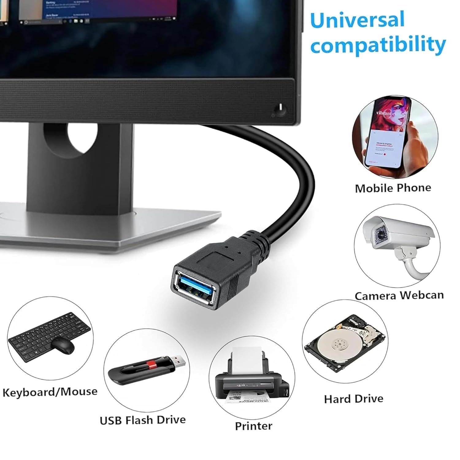 Saitech It 4 Pk 15Cm Usb 3.0 Extension Cable Type A Male To Female High Speed Connection, Extension Cable Convertor Adapter Exte