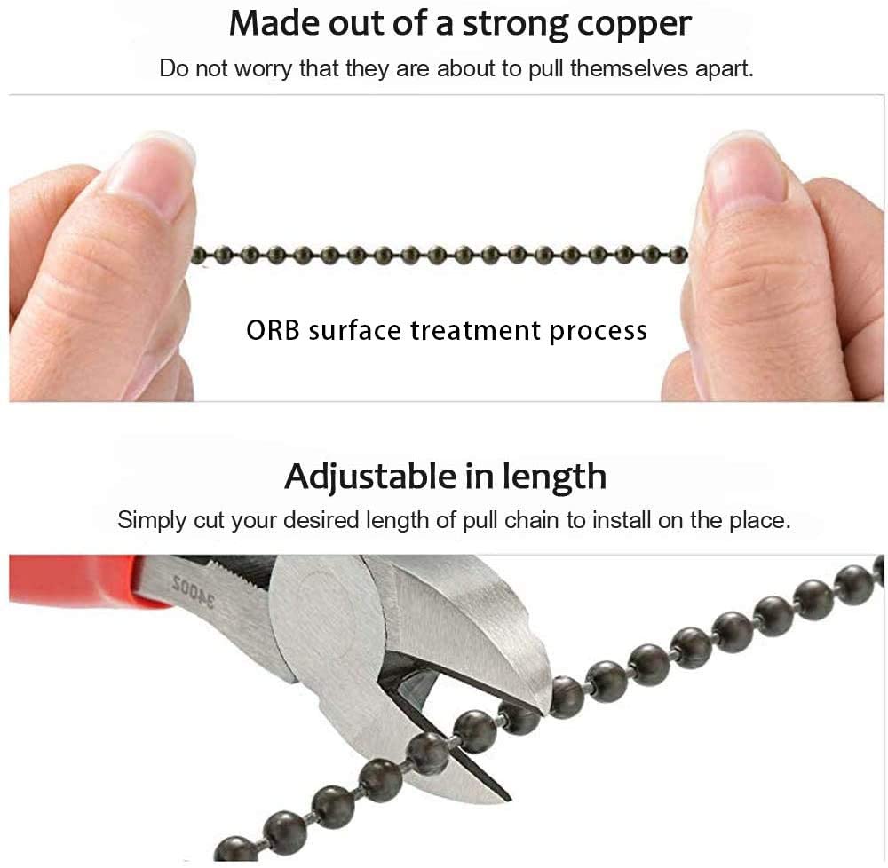 Akahttbn Ceiling Fan Pull Chain Sun Moon Pattern,2 Pcs 12 Inch Beaded Ball Pull Chain Extender Decorative With Connector, Newst