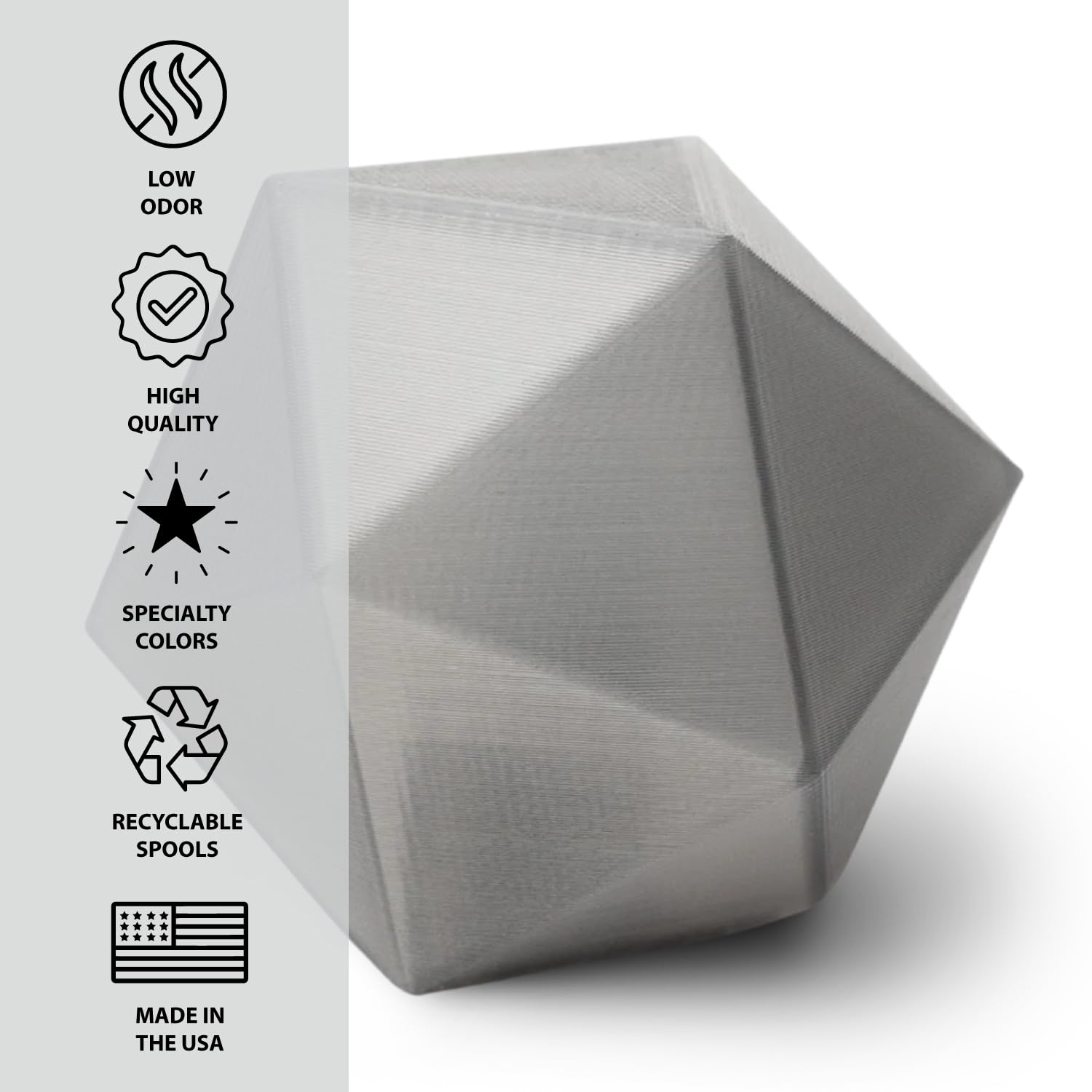 Protopasta Pla 3D Printer Filament | 1.75Mm | Silver Smoke Grey Translucent Ht Pla | 500G Spool