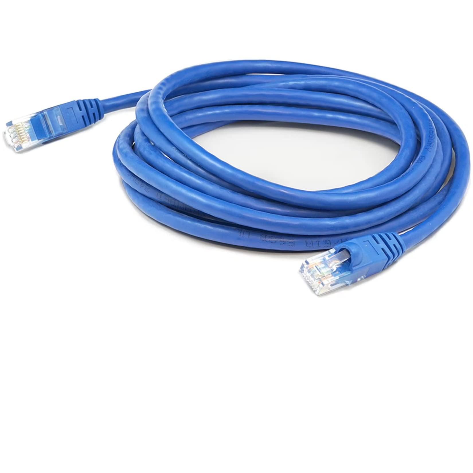 7Ft Blue Cat 5E Pvc Ethernet Cable Snagless Bubble Boot Rj-45 M/M