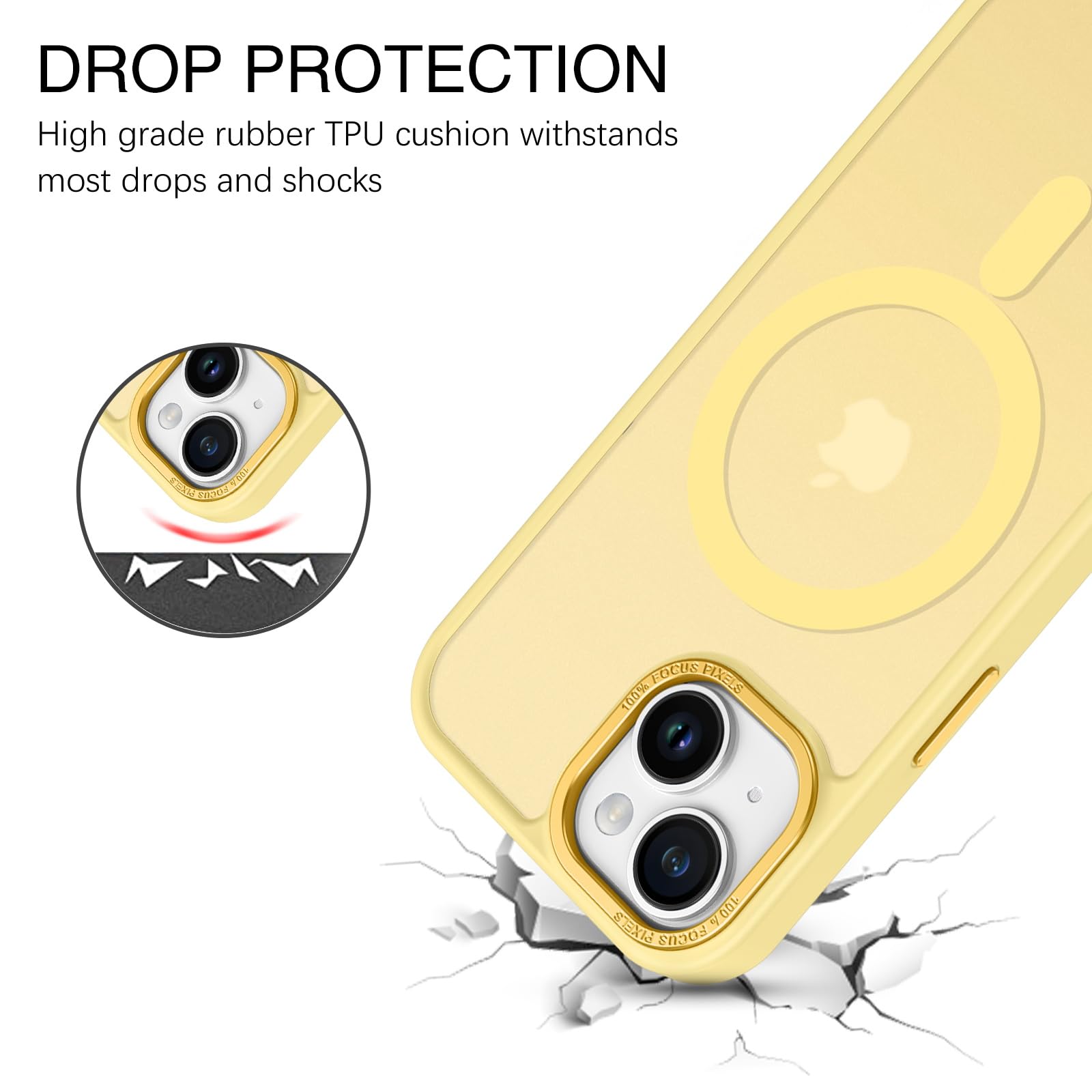 Bentoben Compatible With Iphone 15 Plus Case, Translucent Matte Slim Shockproof Magnetic Phone Case [Compatible With Magsafe] Wo