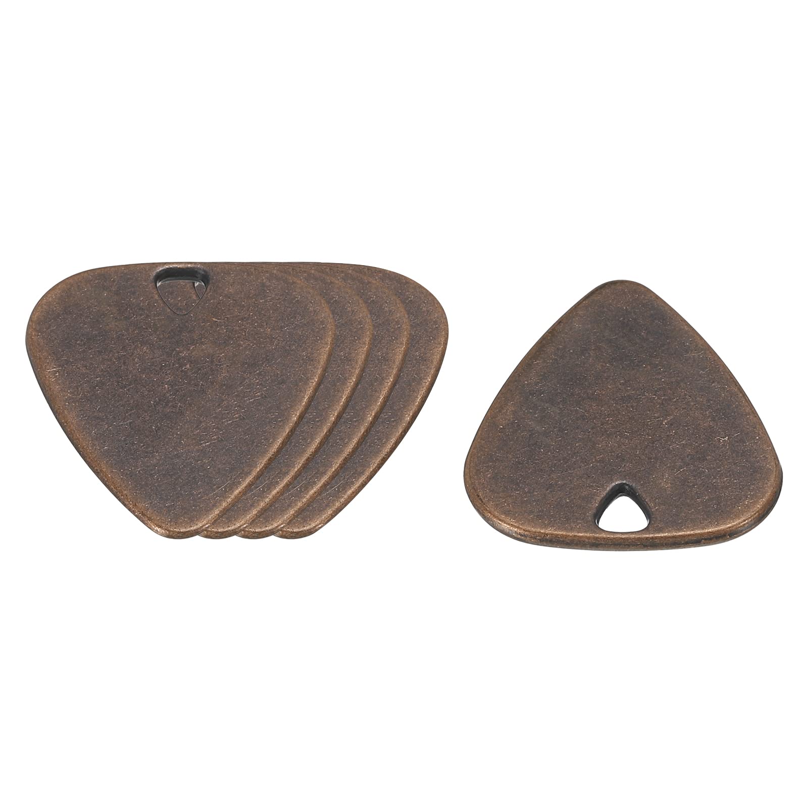 Meccanixity Guitar Picks 1.8Mm Thickness Metal Copper Tone For Guitar Musical Instrument Pack Of 5