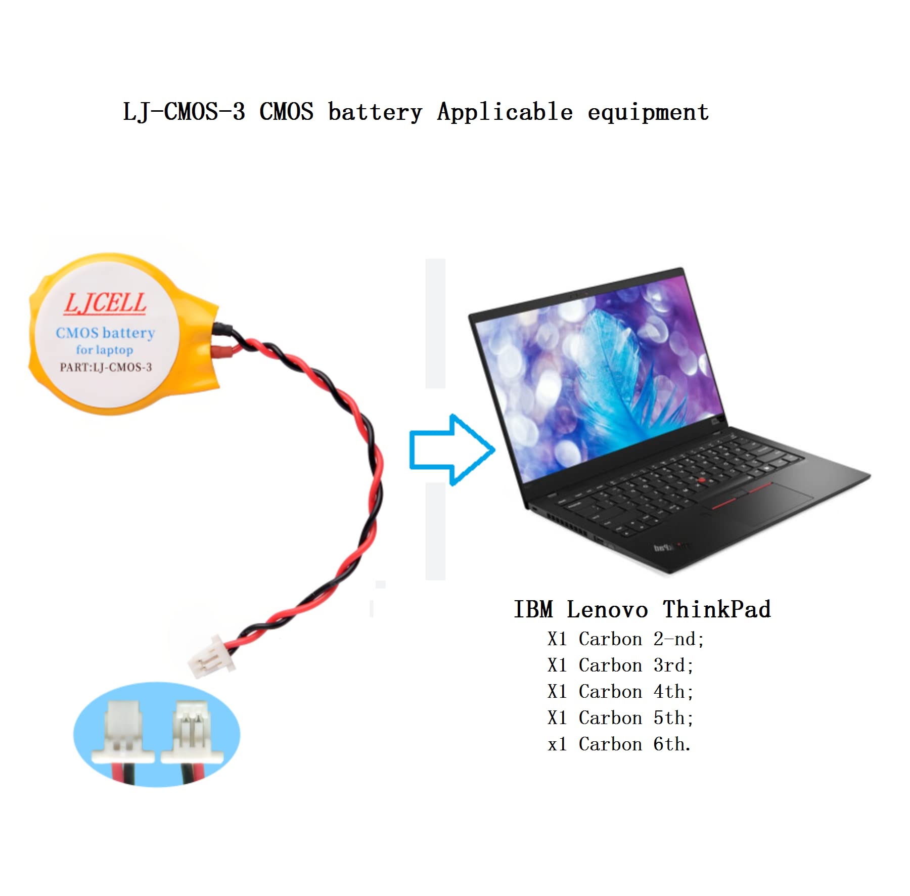 Ljcell Cmos Battery For Ibm Lenovo Thinkpad Laptop X1 Carbon 2 Nd Carbon 3Rd Carbon 4Th Carbon 5Th Carbon 6Th Bios Rtc Cr2016 Ba