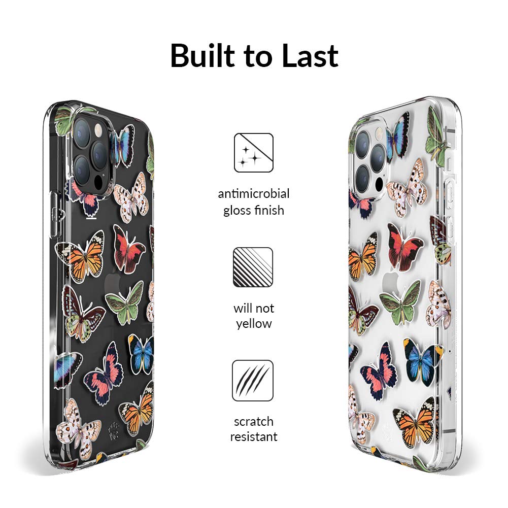 Velvet Caviar Clear Case iPhone 12 Pro Max 8ft Drop Tested Polycarbonate Butterfly