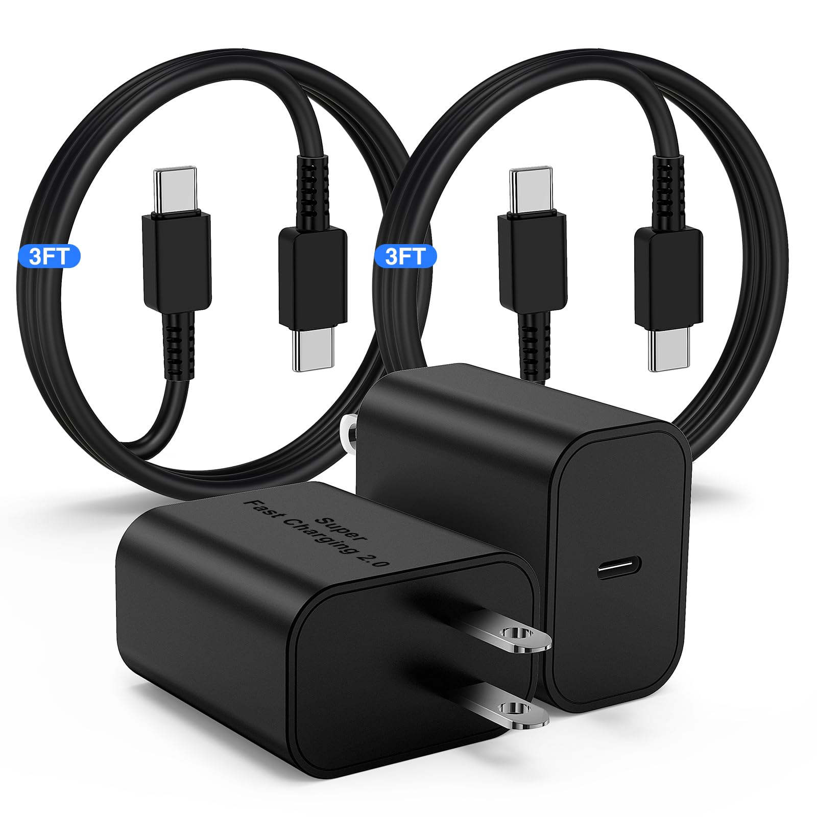 45W Usb C Charger For Samsung Charger Fast Charging, Type C Charger Block &3Ft Usbc To Usbc Cable 2Pack For Galaxy S24 Ultra/S24