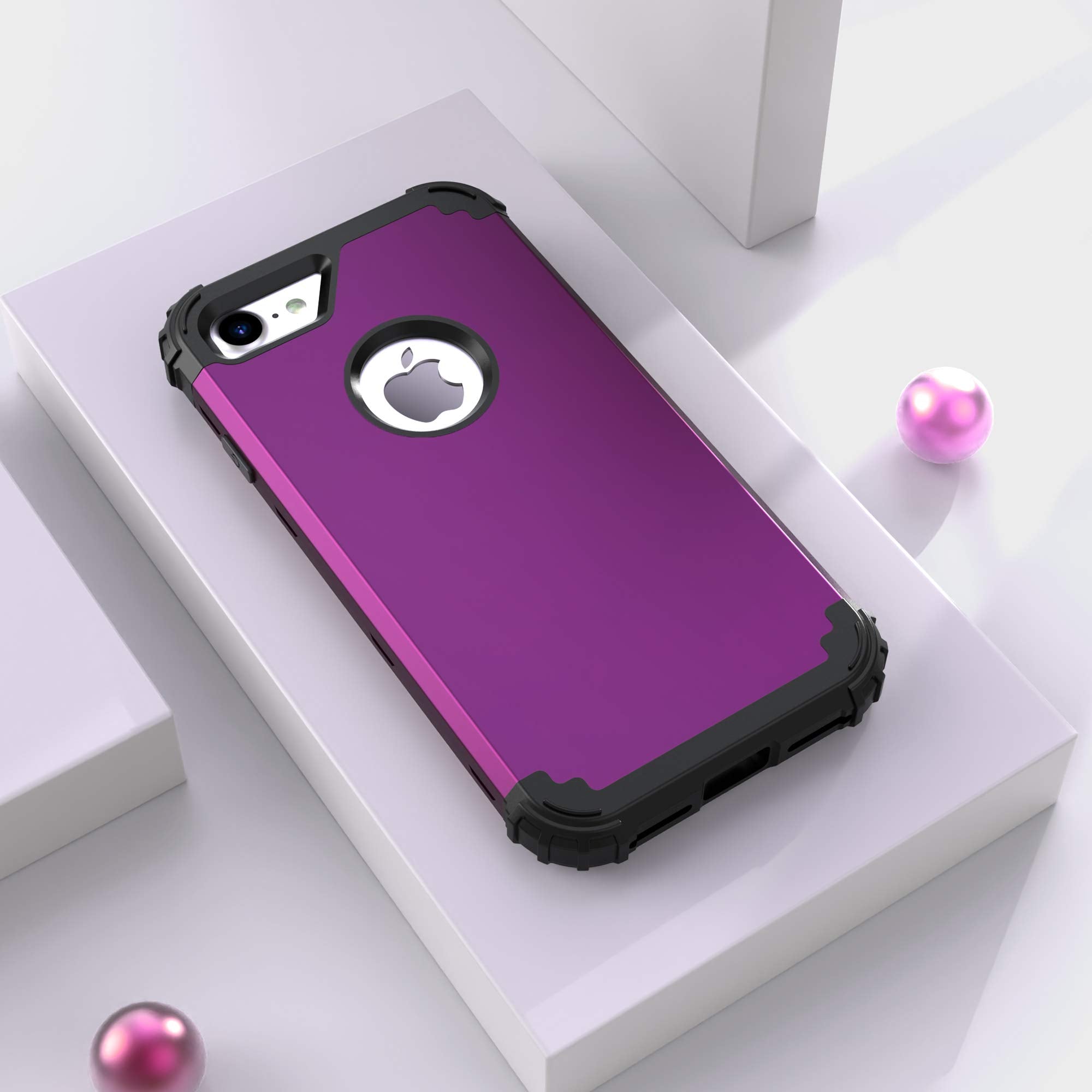 Idweel Iphone 8 Case, Iphone 7 Case With Tempered Glass Screen Protector, 3 In 1 Shock Absorption Durable Heavy Duty Duty Hard P