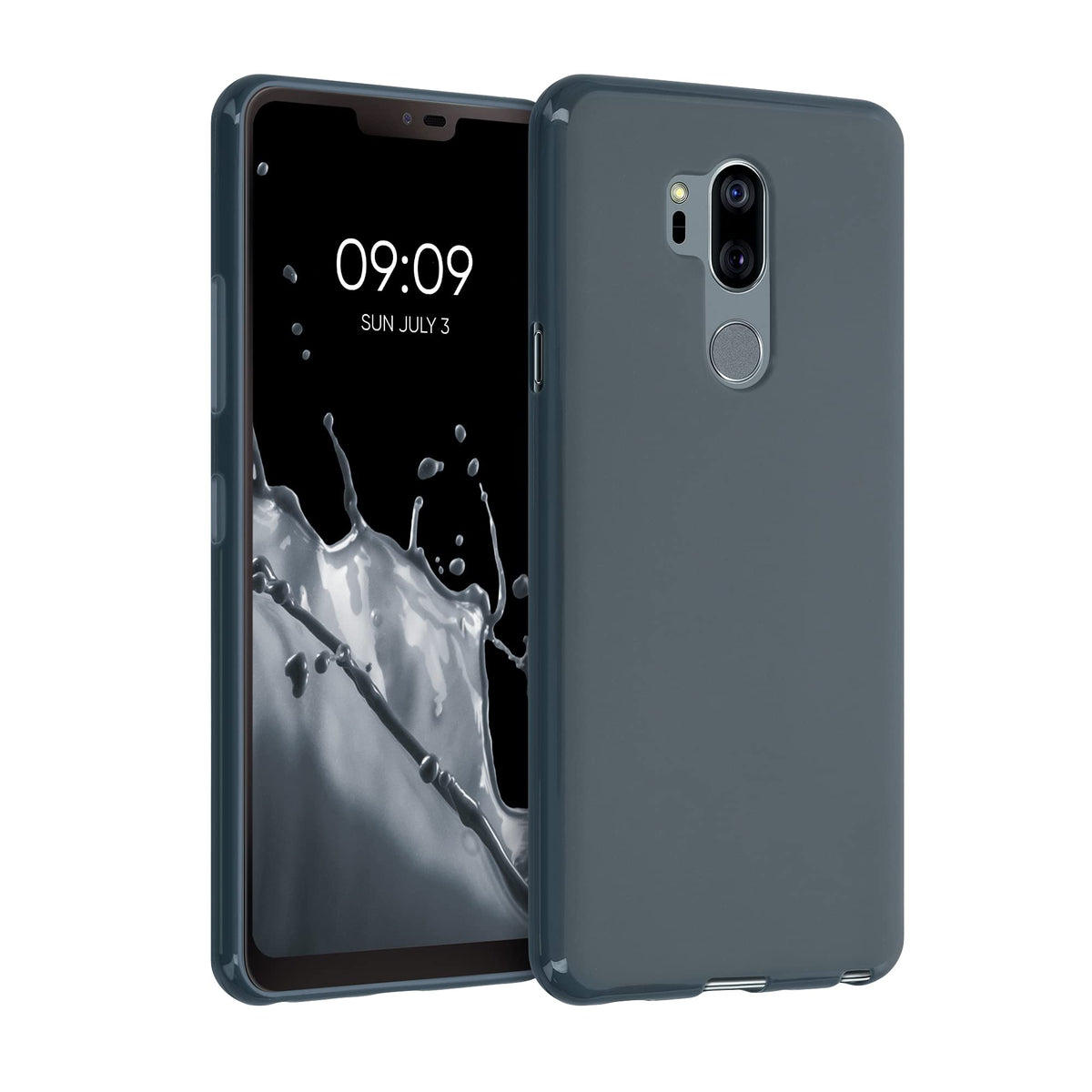 Kwmobile Case Compatible With Lg G7 Thinq/Fit/One Case   Soft Slim Protective Tpu Silicone Cover   Dark Slate