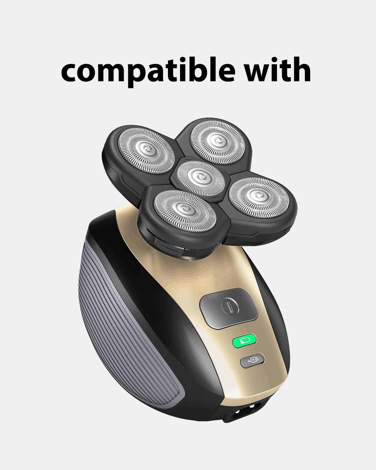 Shaver Replacement Blades For Head Shaver Kit, 5 Blades Shaver Replacement Heads For Bald Men Freedom Shaving, Face And Head Ele