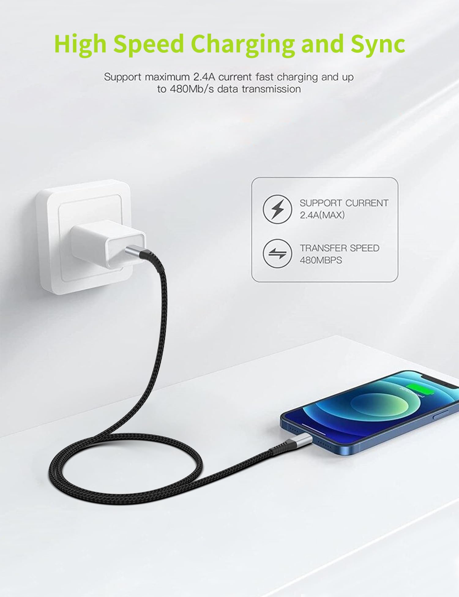 Acevien 2Ft Usb C To Lightning Cable, 3Pack Short Iphone Charging Usb C Cable Braided 2 Foot Pd Fast Charging Compatible With Ip