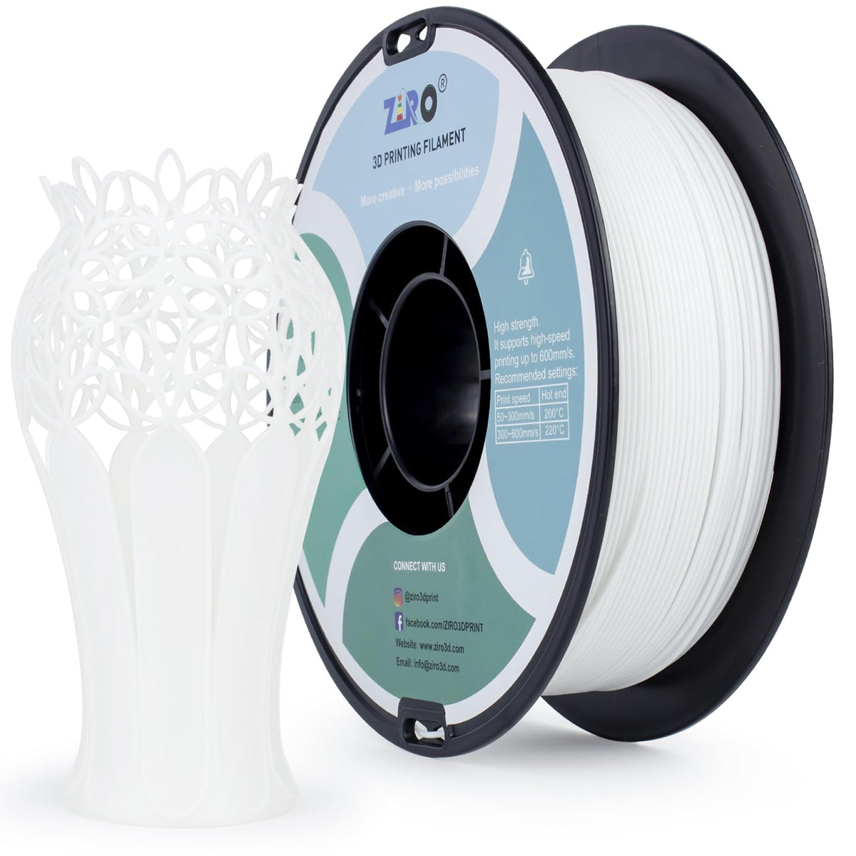 Ziro High Speed Pla Up To 600Mm/S, Hs Pla Filament 1.75Mm, Fast Printing Speedy Pla Filaments, Dimensional Accuracy +/ 0.03Mm, F