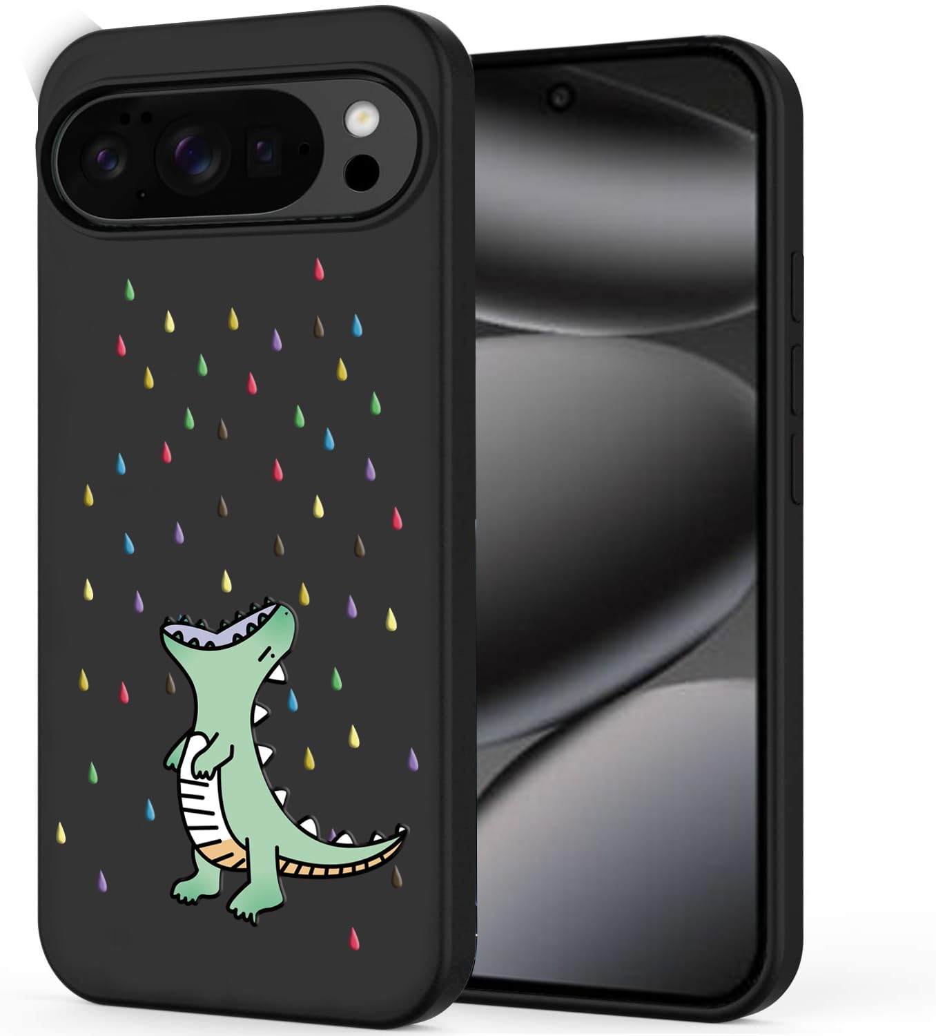 Unov Case Designed for Pixel 10 Pro XL, Black Phone Case with [Anti-Slip Embossed Pattern], Shockproof Slim Protective [Anti-Scr
