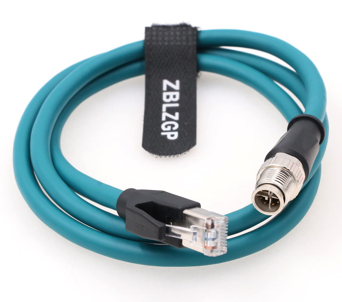 Zblzgp M12 8 Position X Code Male To Rj45 Cat7E Ethernet Shielded Cable High Speed Network For Cognex Industrial Camera 1M