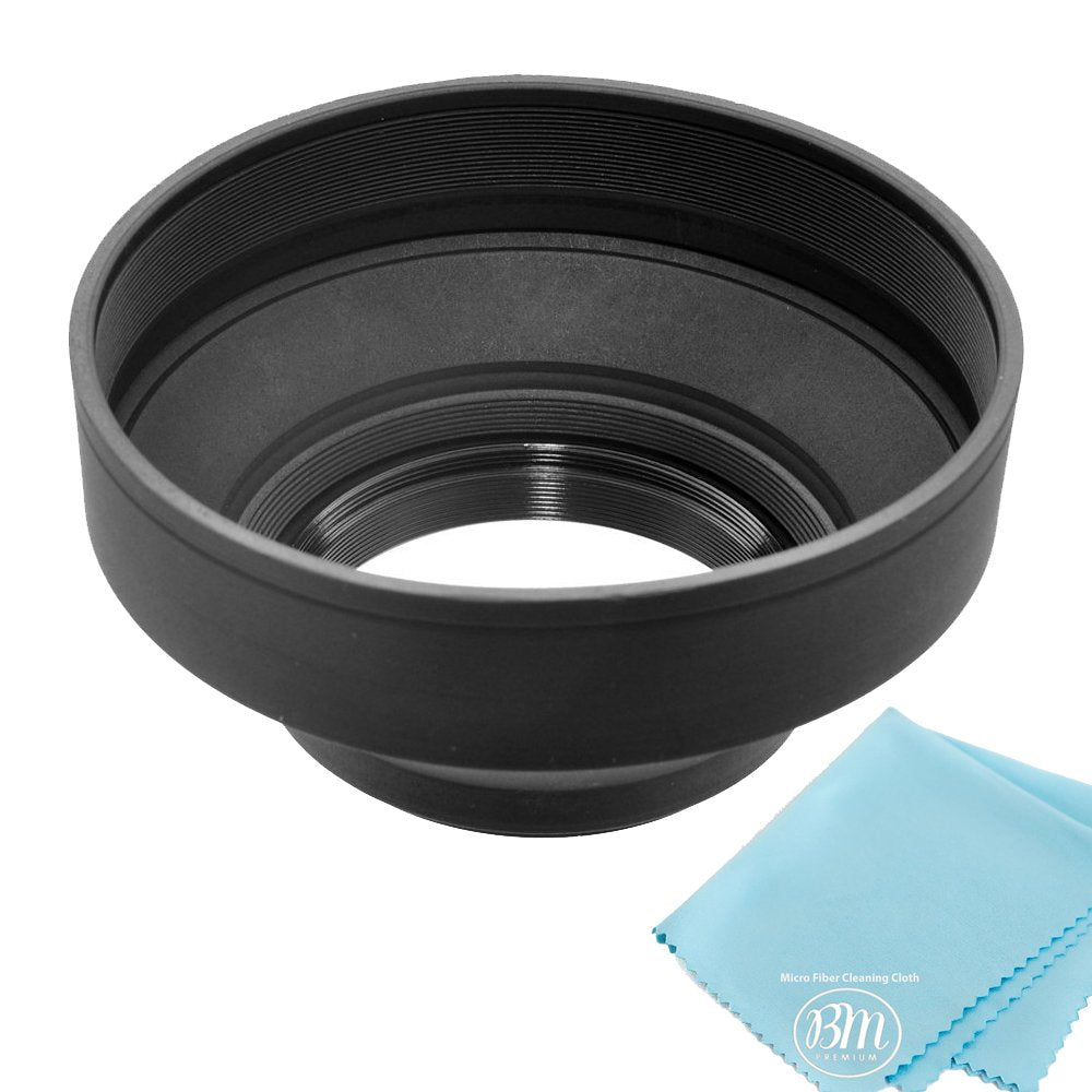 58M Soft Rubber Lens Hood For Canon Rebel T5, T6, T6I, T7I, T8I, Eos 80D, Eos 90D, Eos 77D, Sl3 Cameras With Canon Ef S 18 55Mm