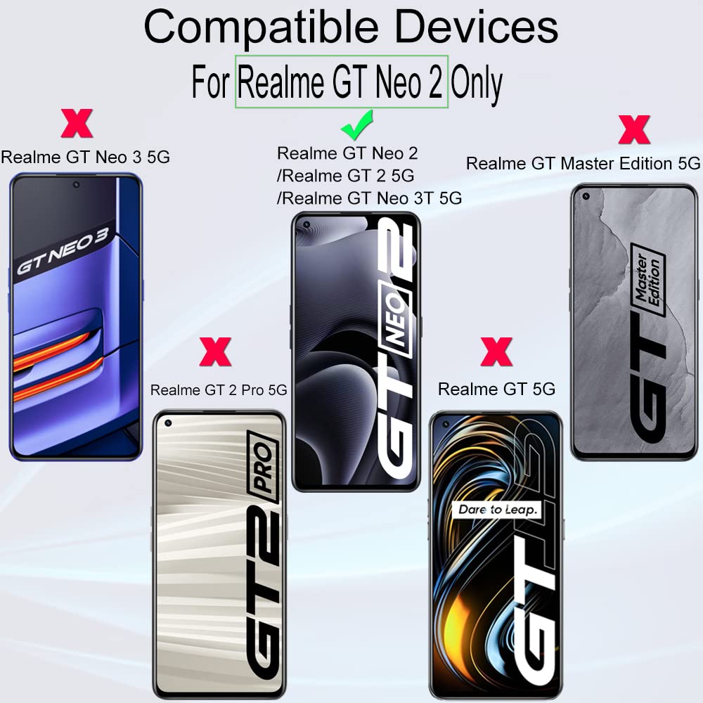 Ibywind Tempered Glass Screen Protector for Realme GT Neo 3T GT Neo 2 GT 2(5G) with Camera Lens and Back Film