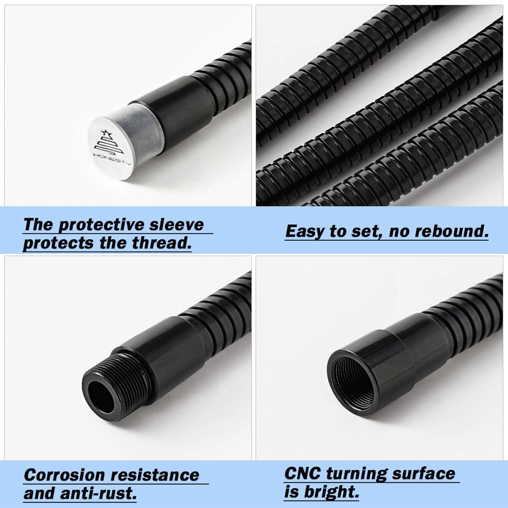 Honsety 19'' Microphone Gooseneck, Multifunction Diy Universal Metal Hose, Black