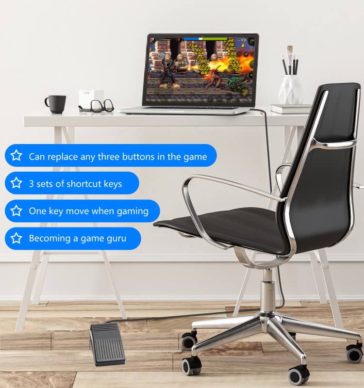 Ikkegol Usb Foot Pedal, Usb Single Foot Switch Game Control, One Key Programmable Footswitch Map Mouse Keyboard For Video Game P