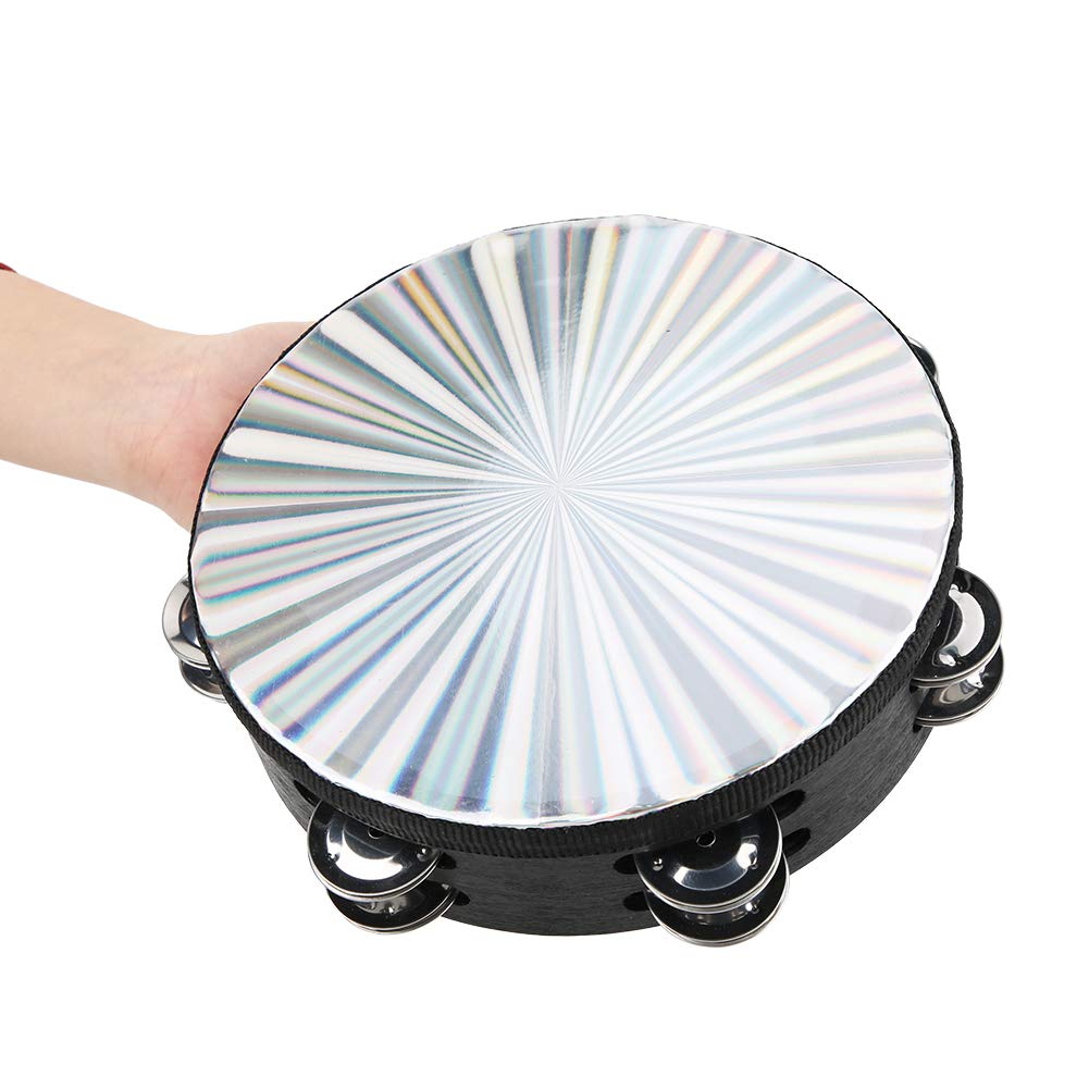 Round Tambourine, LongLasting Tambourine, Durable Fine Texture Exquisite Children for Family Friends Party Decor