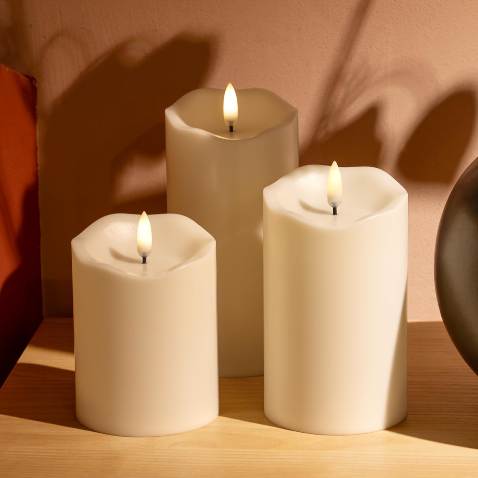 Mingfuxin Flameless Candles, Battery Operated Candles, Led Waterproof Outdoor Indoor Flameless Candle With Remote & Timer For Be