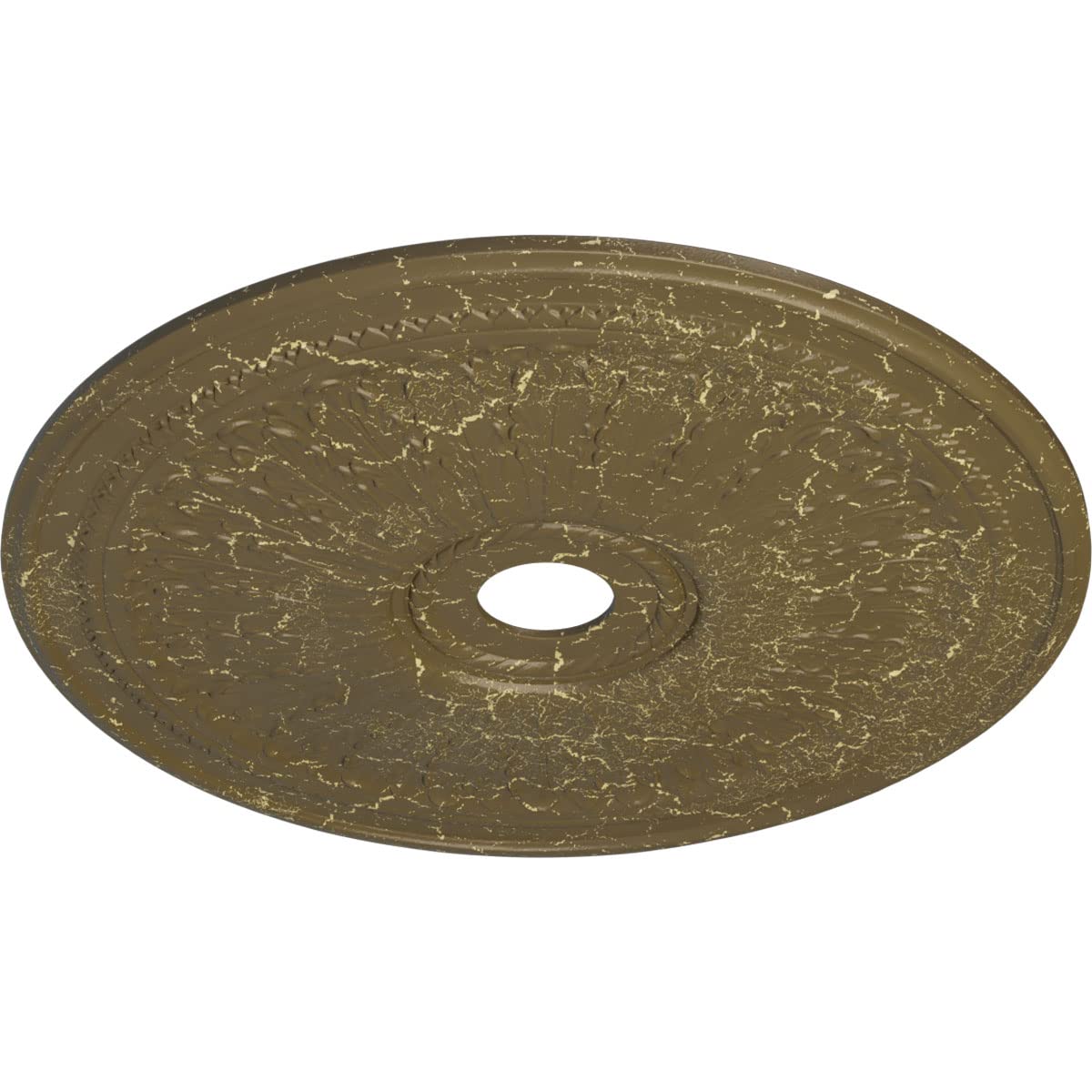 Ekena Millwork Cm29Oammc Oakleaf Ceiling Medallion, 29 1/8''Od X 3 5/8''Id X 1''P, Hand Painted Mississippi Mud Crackle
