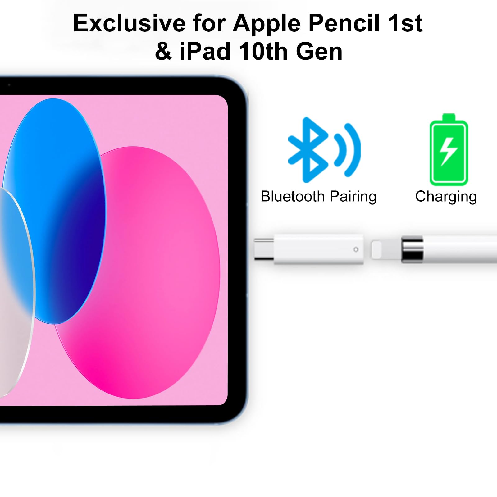 Apetoo Usb C To Pencil Adapter For Apple Pencil 1St Gen And Ipad 10Th Gen Only,Usb C To For Lightning Pencil Charger Adapter Typ