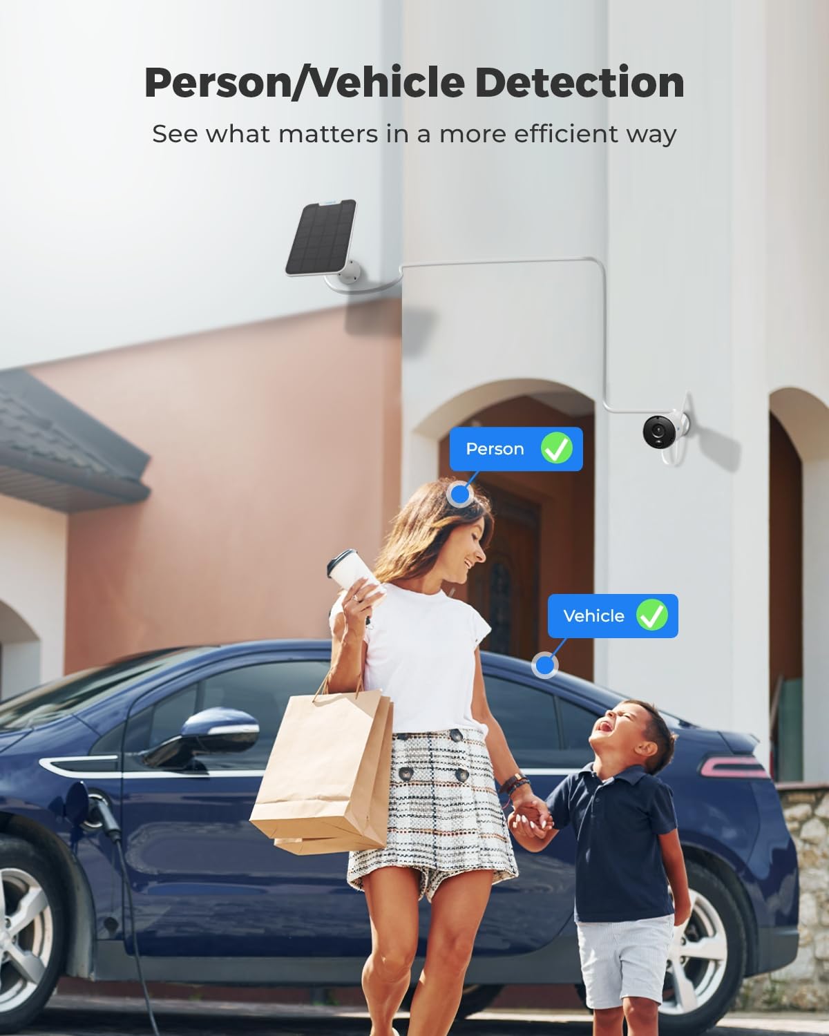 Reolink Argus Eco+Sp   2K Solar Wifi Security Cameras Outdoor Wireless, 3Mp Night Vision, Human/Vehicle Detection, Solar Powered