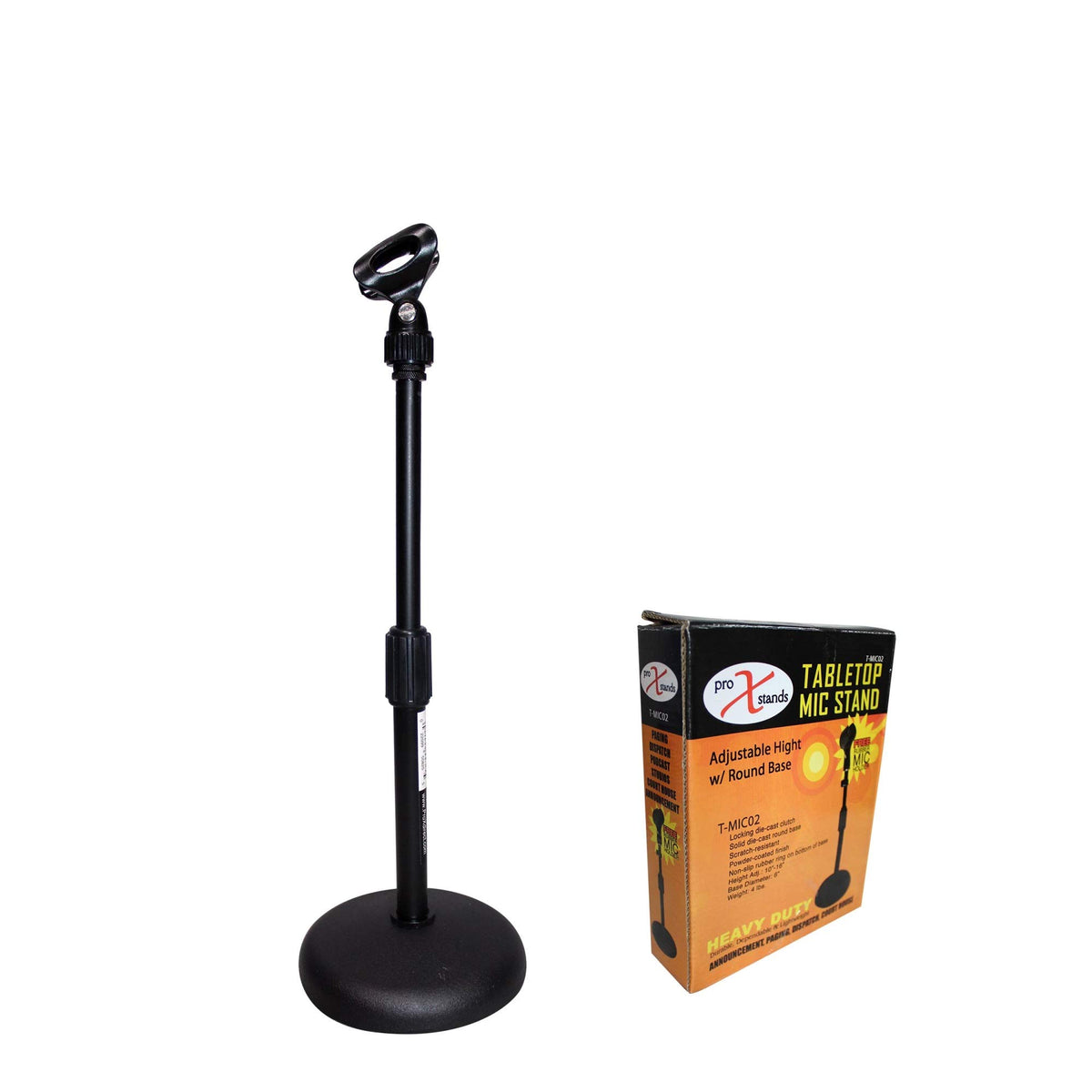 ProX T-MIC02 Desktop Microphone Stand with 6' Round Base