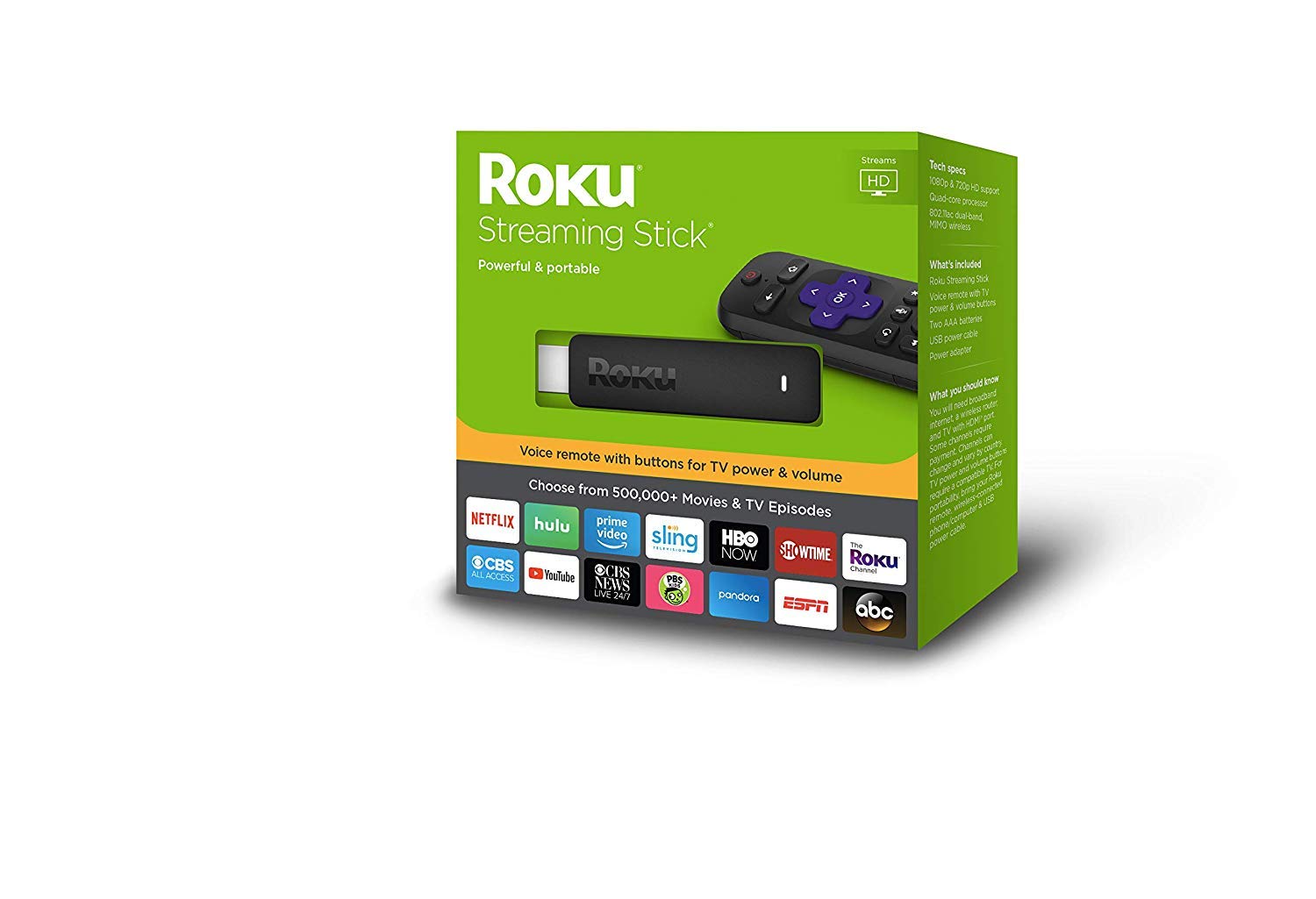 Roku 3800Rw Streaming Stick Gen6 With Voice Remote   Black