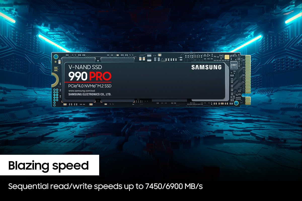 Samsung 990 Pro Ssd 1Tb Pcie 4.0 M.2 Internal Solid State Hard Drive Fastest Speed For Gaming Heat Control Direct Storage And Me
