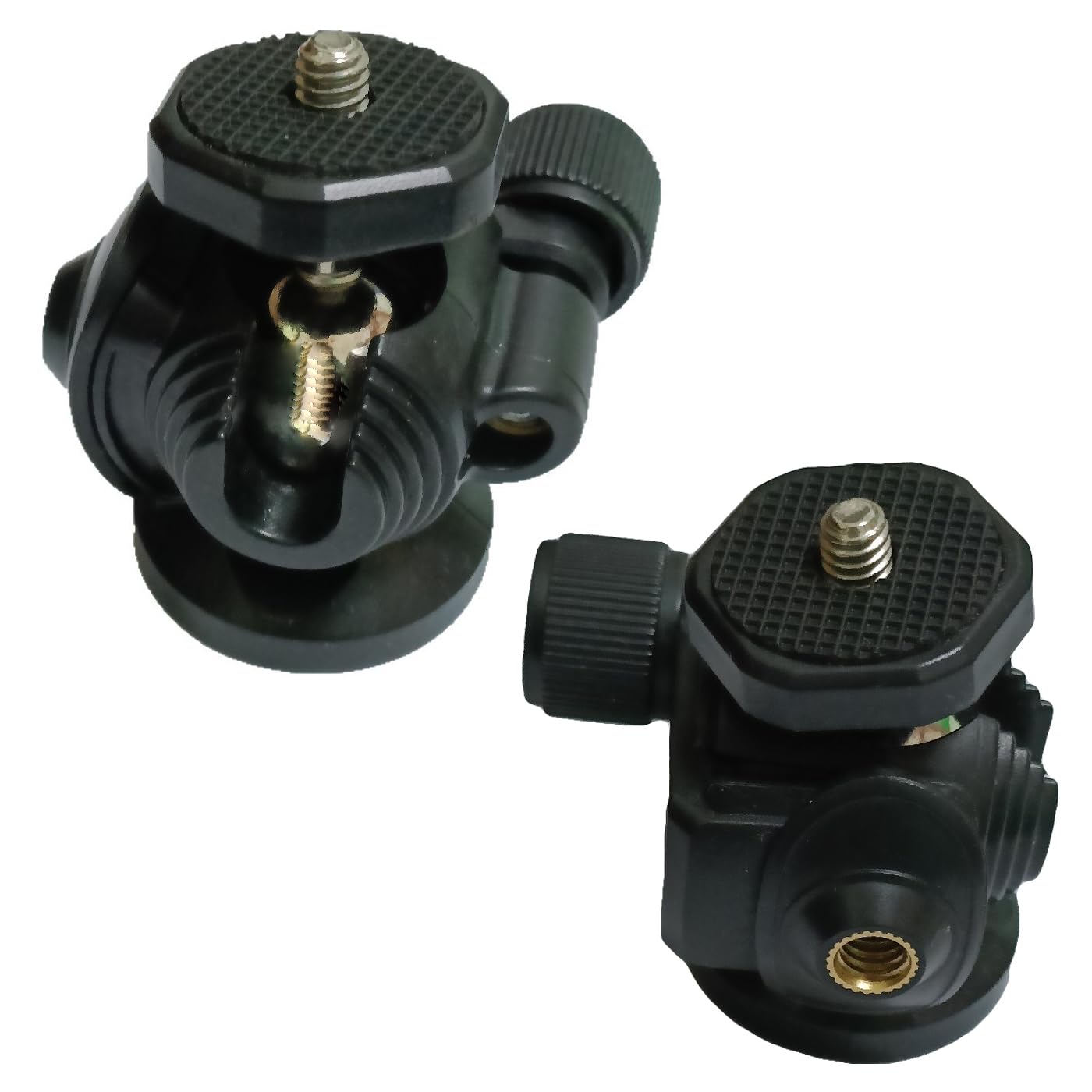 ThtRht 2 Pack Tripod Ball Head with Dual 1/420 Threaded Hole Low Profile Mini Ball Head Extension Adapter Ballhead for Camera 