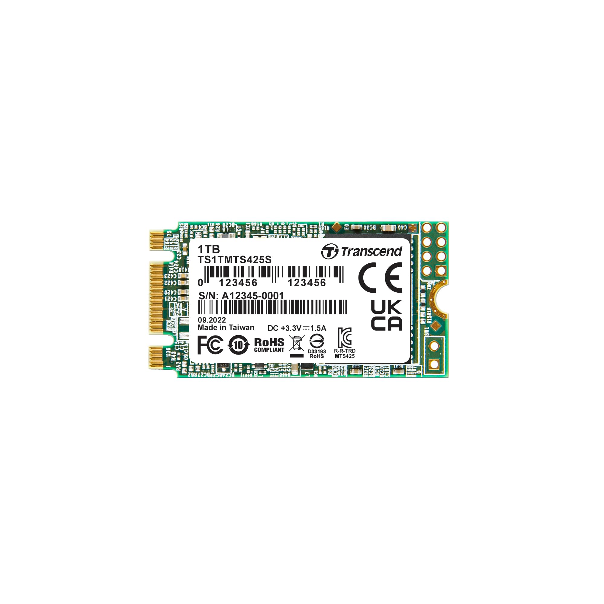Transcend SSD TS1TMTS425S 1TB M.2 2242 SATA3 B+M Key TLC SSD Retail
