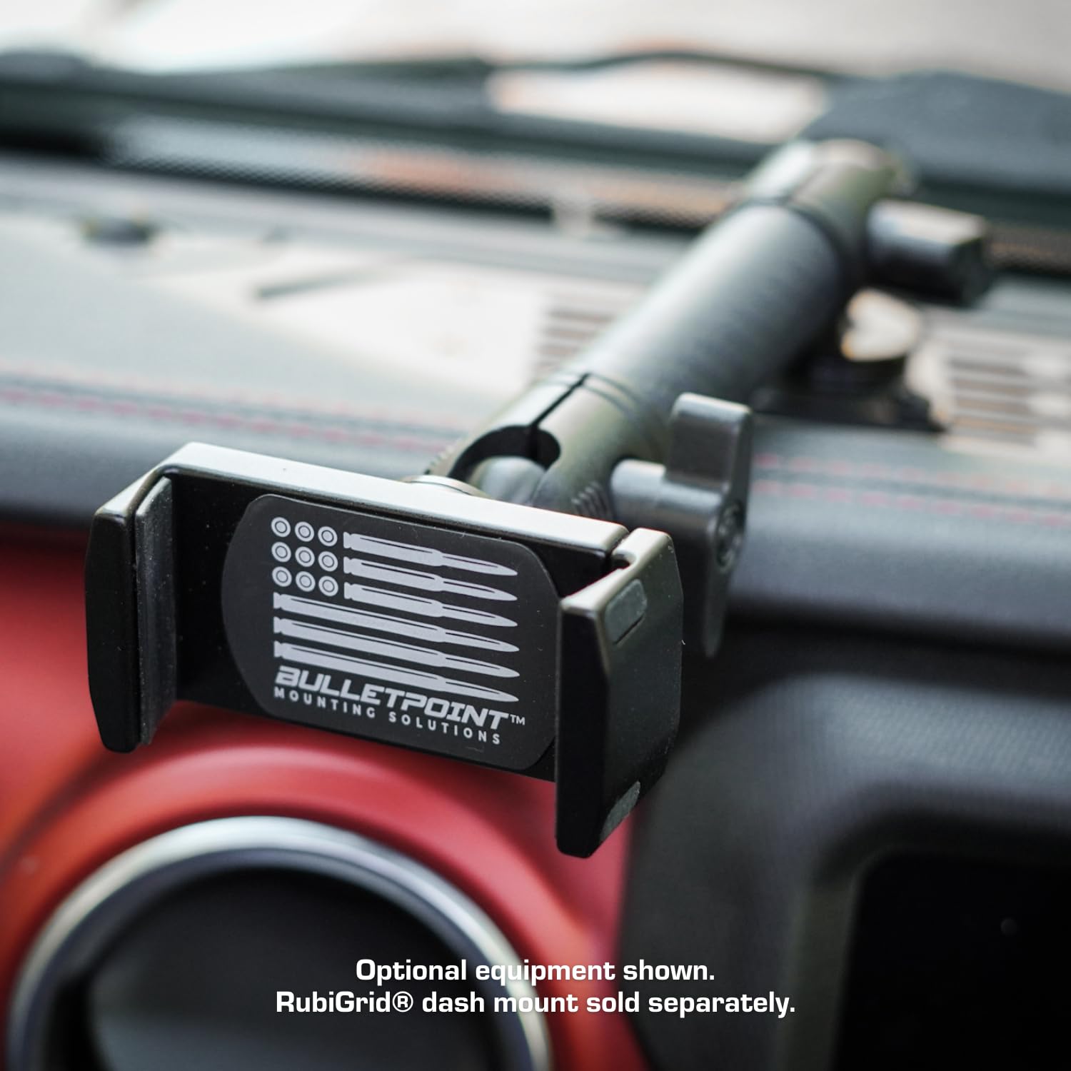 Bulletpoint Dash Mount Cell Phone Holder With 7Cm Carbon Fiber + Kevlar Mounting Arm Compatible With Iphone And Android Smartpho