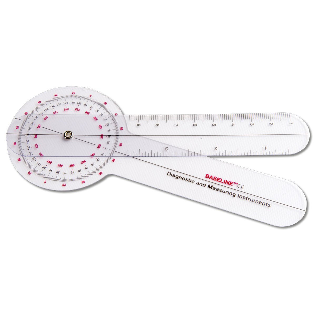 Baseline 12-1001 Plastic 360 Degree ISOM Goniometer, 8 Length