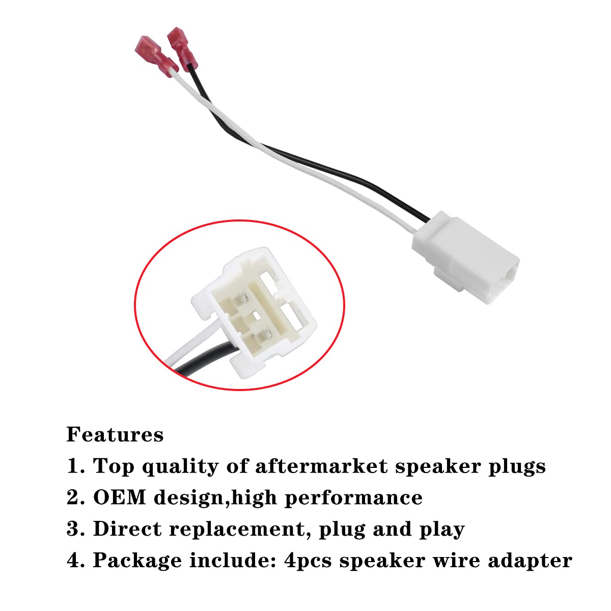 4 Pack Speaker Harness For Jeep Dodge Chrysler Models Front Rear Door Speaker Wiring Harness Adapter 72 6514   Door Speaker Repl