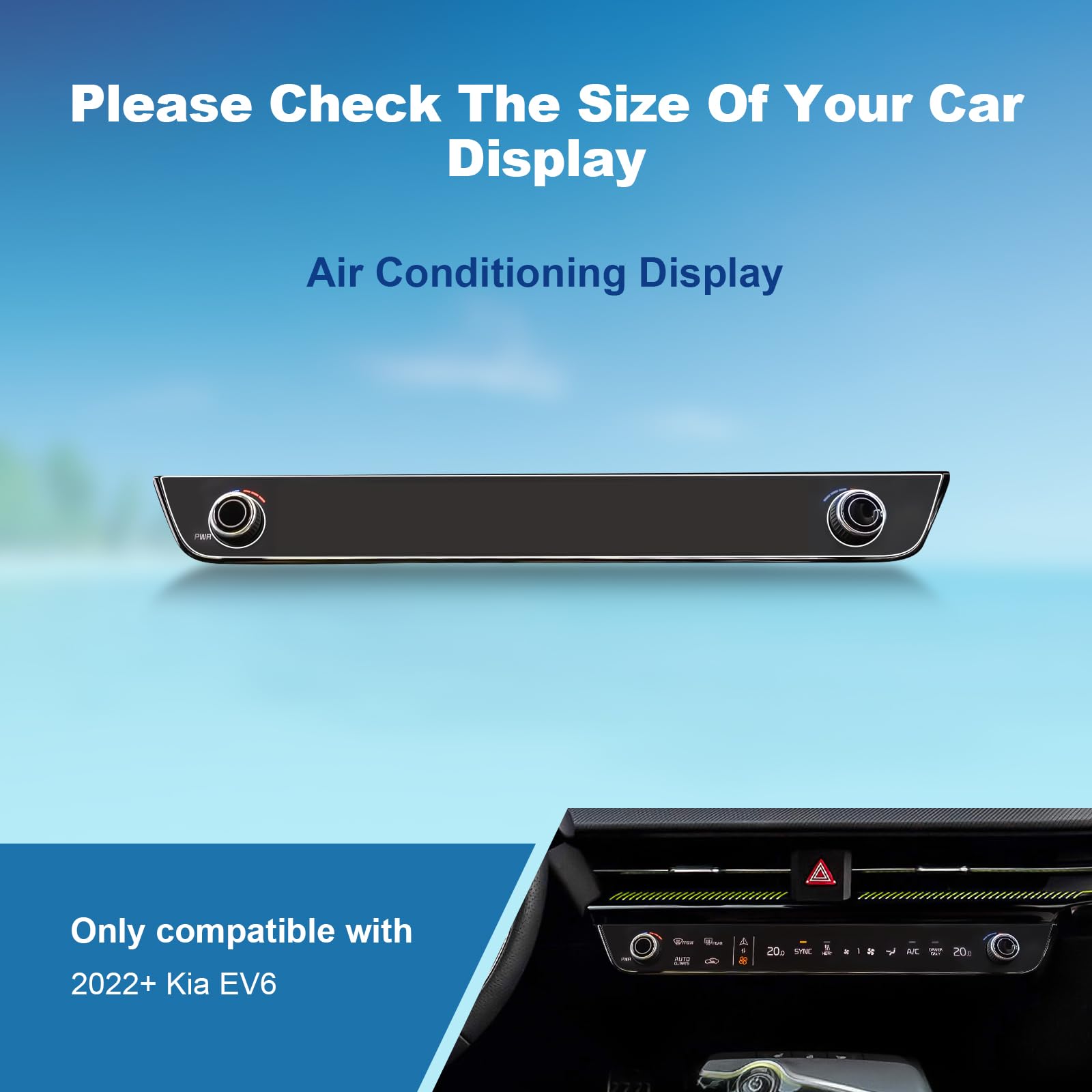 Coleya (2Pc) For Kia Ev6 Screen Protector, 2022 2023 2024 Ac Display Protective Film For Kia Ev6 (Wind/Gt Line/Gt/Light/First Ed