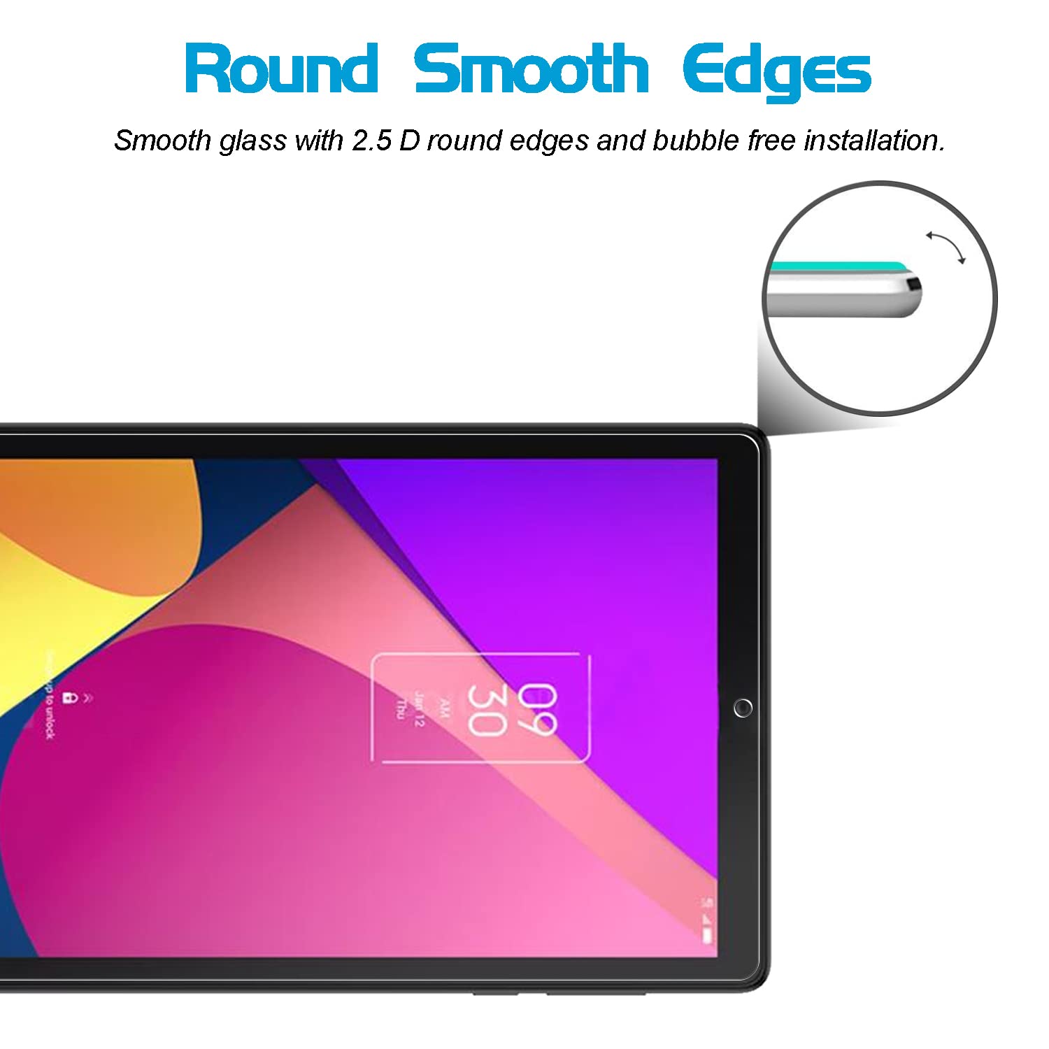 Xunylyee [2 Pack Screen Protector For Tcl Tab 8 Le (8.0 Inch), Easy Installation Tempered Glass For Tcl Tab 8 Le Model 9137W