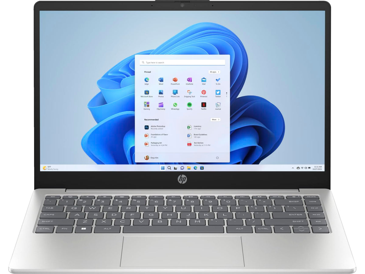 HP 14 EP000 Laptop 2023 14' FHD Intel Iris Xe Graphics   Intel Core i7 1355U 10 Cores   32GB DDR4 1TB NVMe SSD  Backlit Keyboard Wi Fi 6  Win11 Pro 32GB USB   Natural Silver