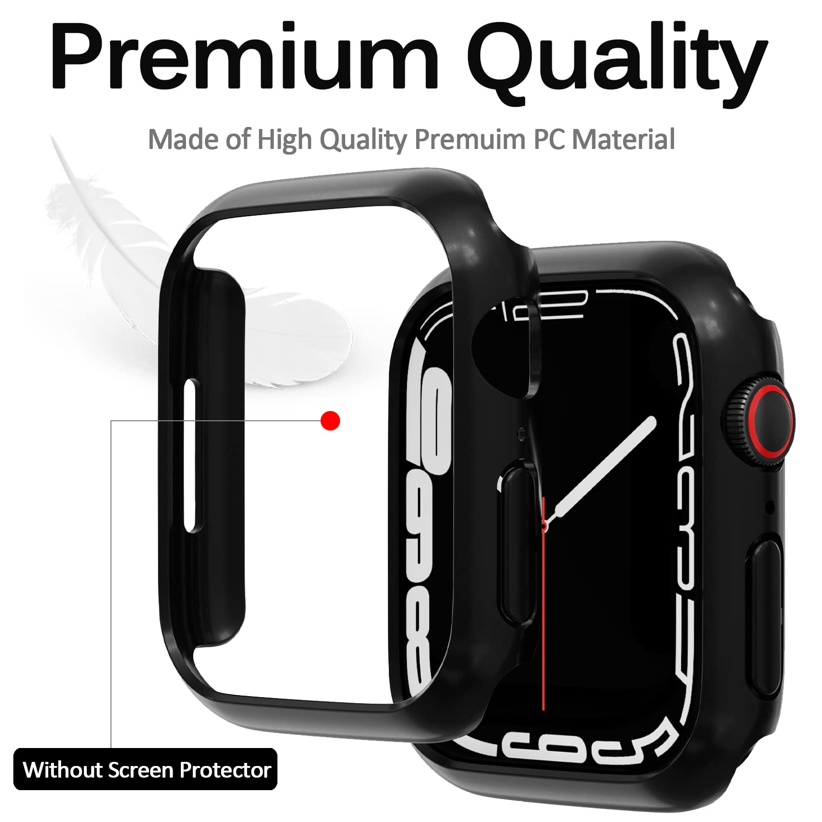 Miimall Compatible Apple Watch 41Mm Case Women Men Pc Hard Bumper Lightweight Shockproof Protector Case Cover For Apple Watch 41
