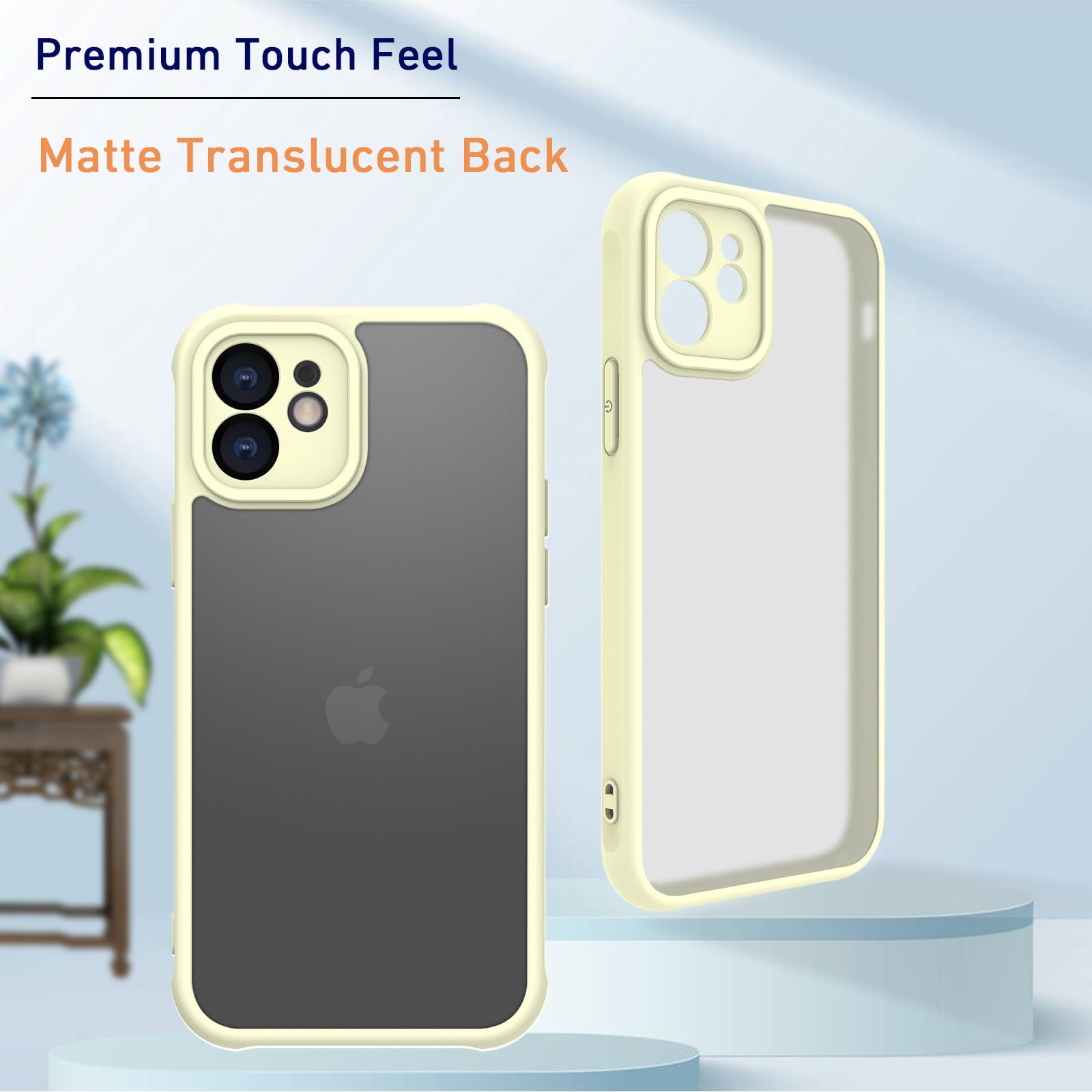 Matte Case For Iphone Case,Shockproof Protective Hard Back Slim Case For Iphone Case Inch,Frosted Translucent Back Phone Cover,