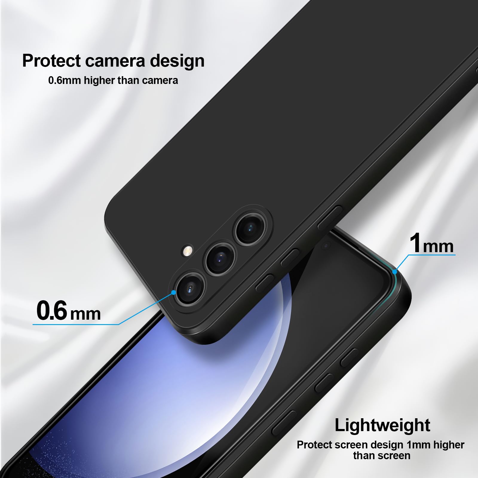 Giiyoon Silicone Case Compatible With Samsung Galaxy S23 Fe, Full Body Silky Soft Touch Phone Case With Camera Protection, Shock