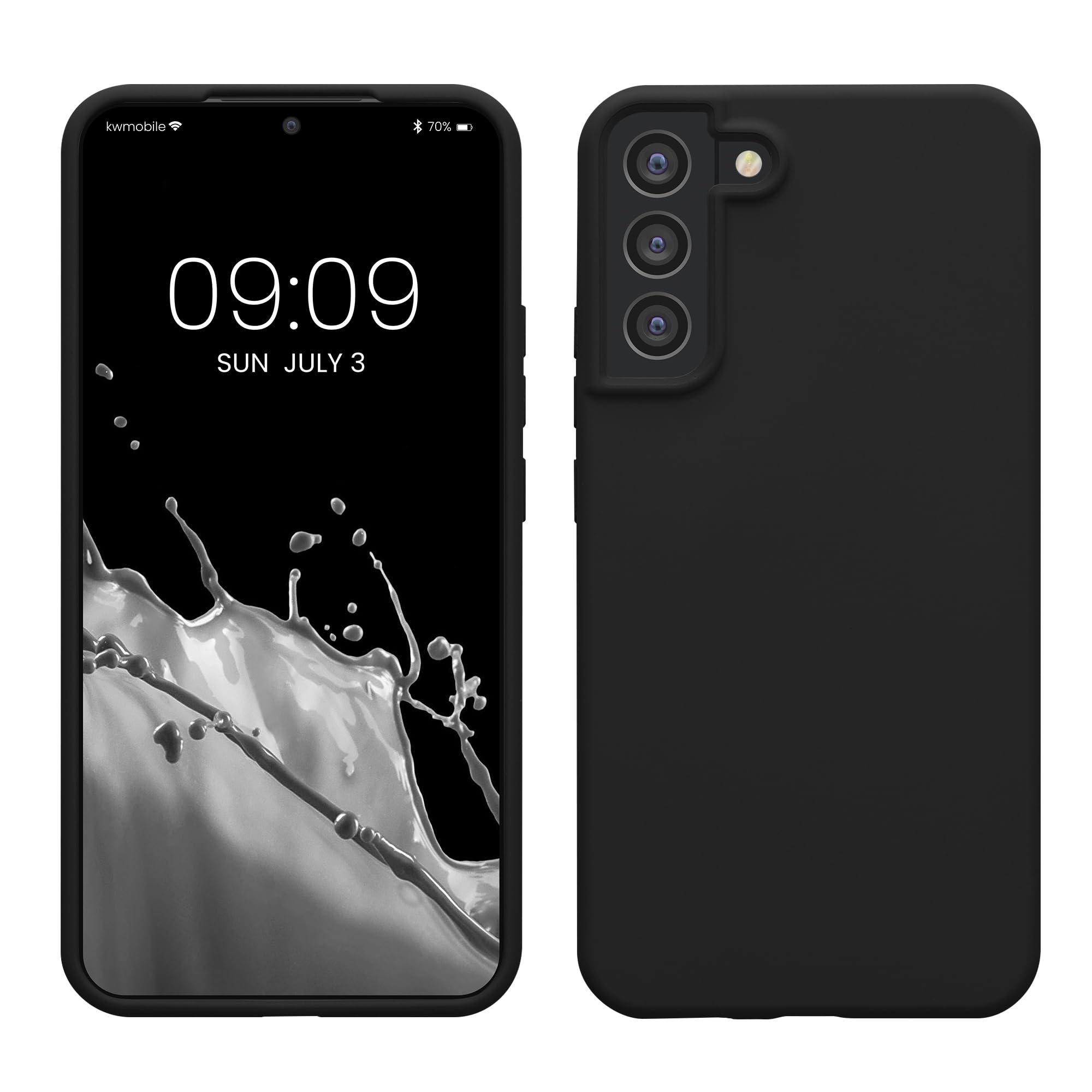 kwmobile Case Compatible with Samsung Galaxy S22 Plus Case - TPU Silicone Phone Cover with Soft Finish - Black Matte