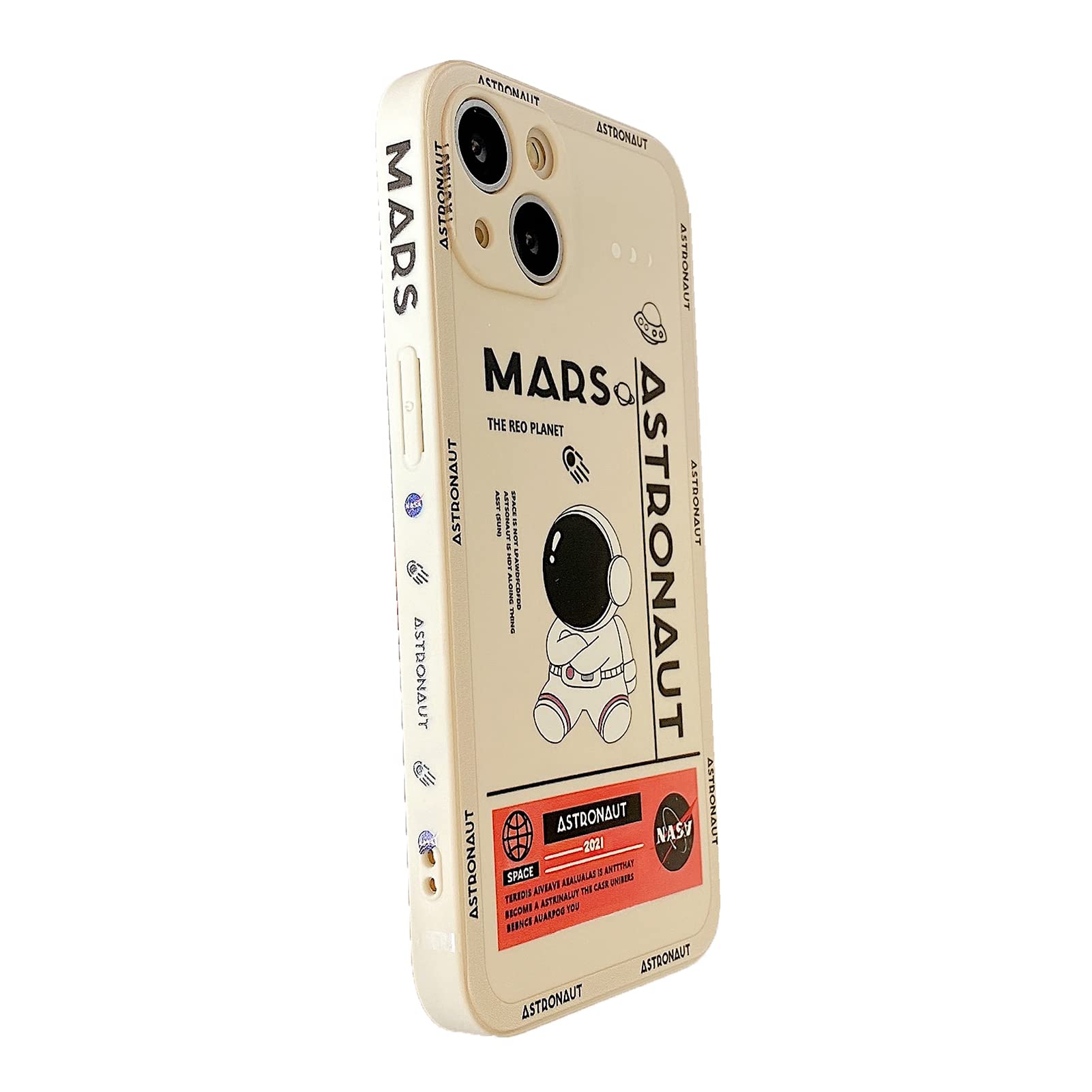 Yonds Queen Compatible With Iphone 13 Cute Case, Cool Cartoon Astronaut Space Rocket Design Stylish Bumper Soft Tpu Rubber Prote